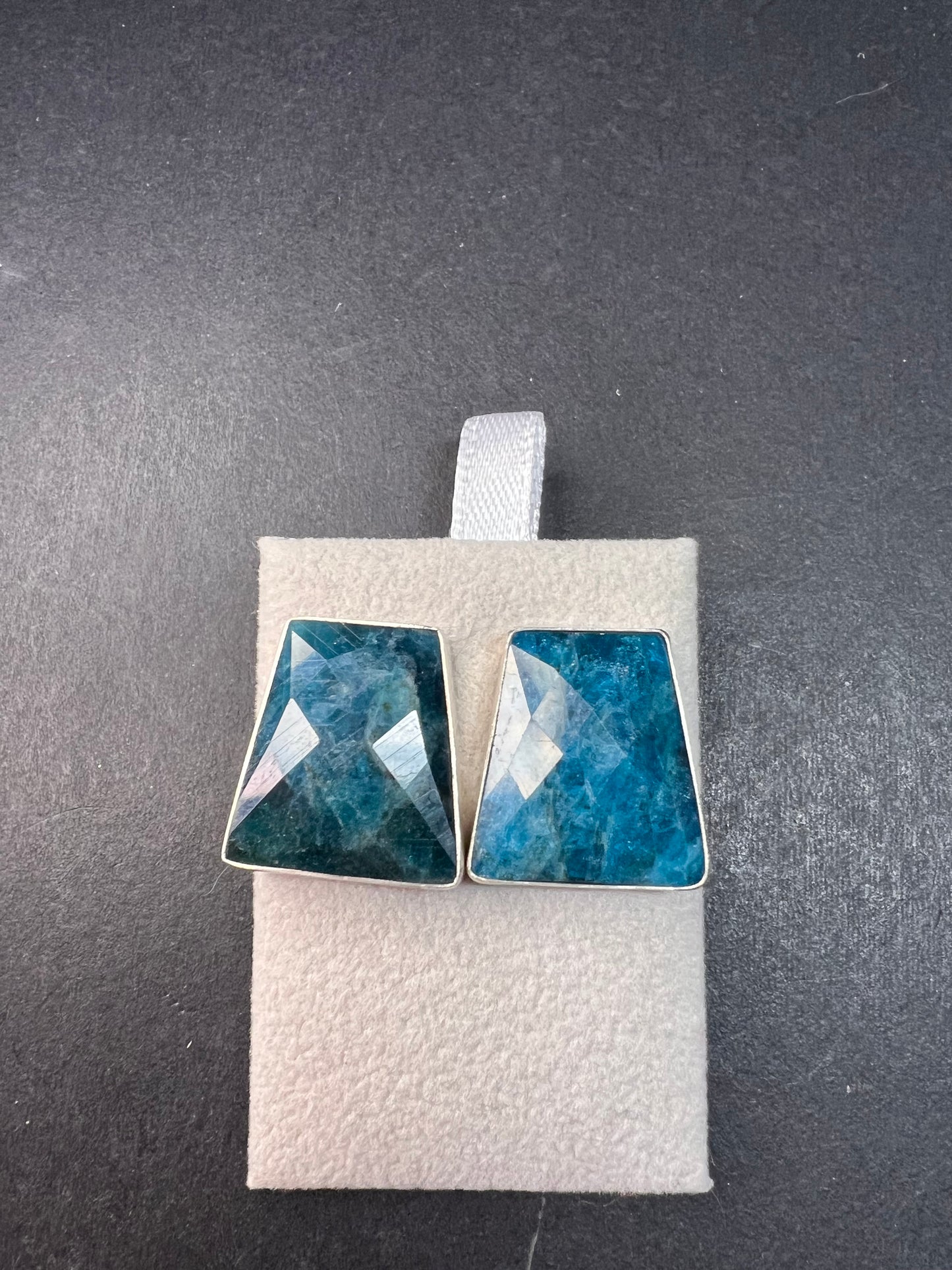 NEW Jay King blue apatite geometric sterling silver earrings
