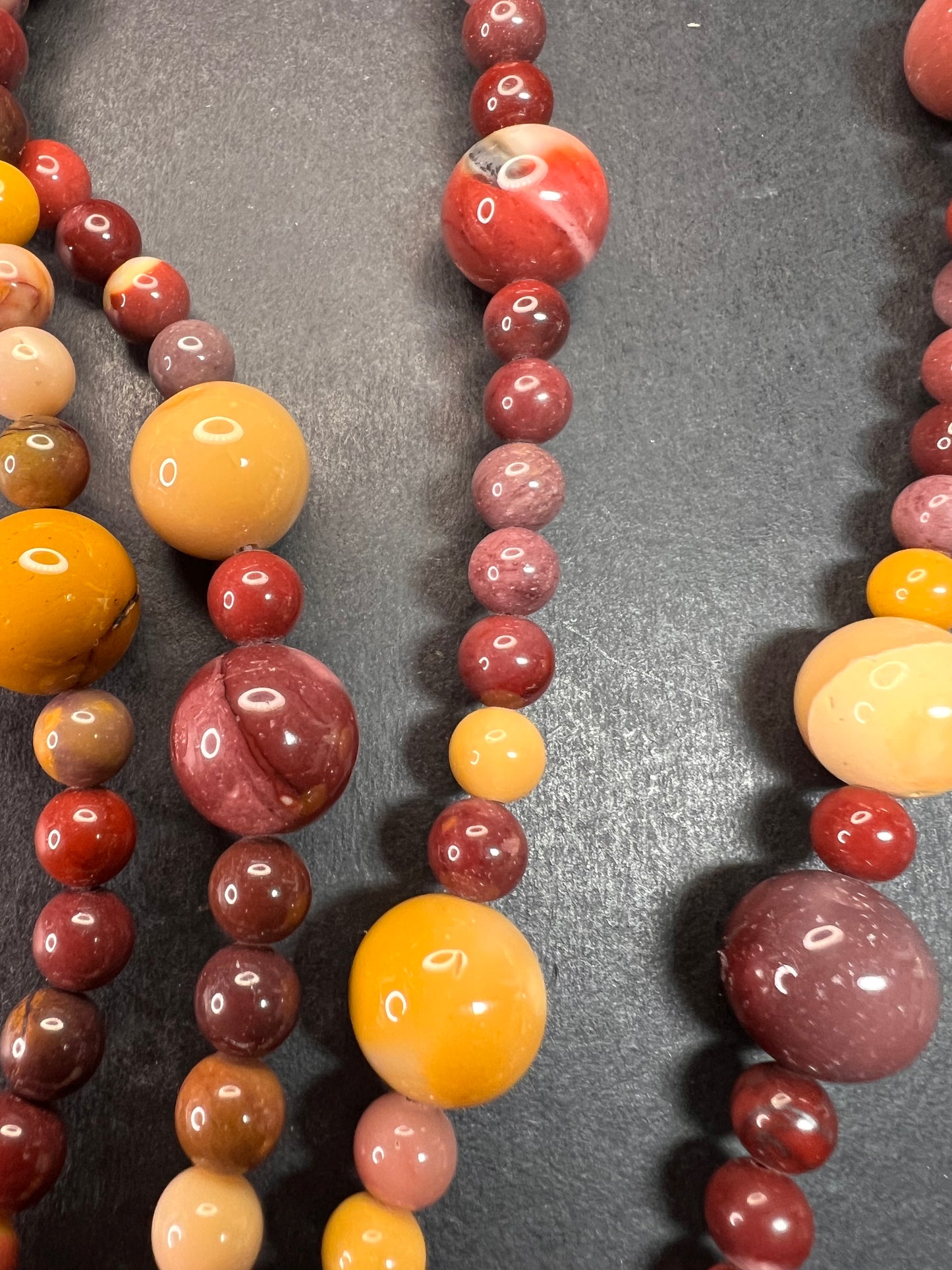 NEW Mookaite Jasper station 36 inch necklace with sterling silver clasp