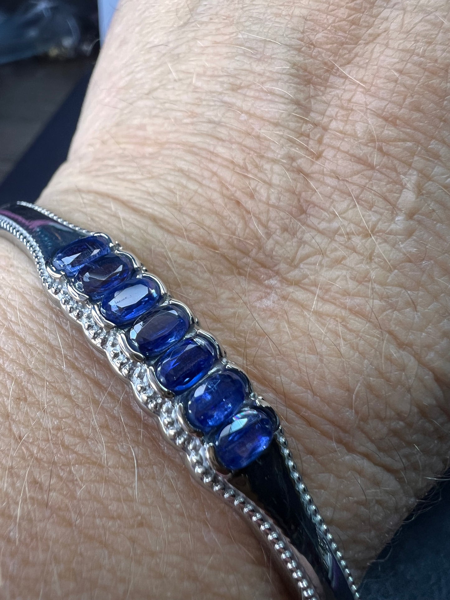 Kashmir kyanite bangle bracelet in stainless steel *NEW*