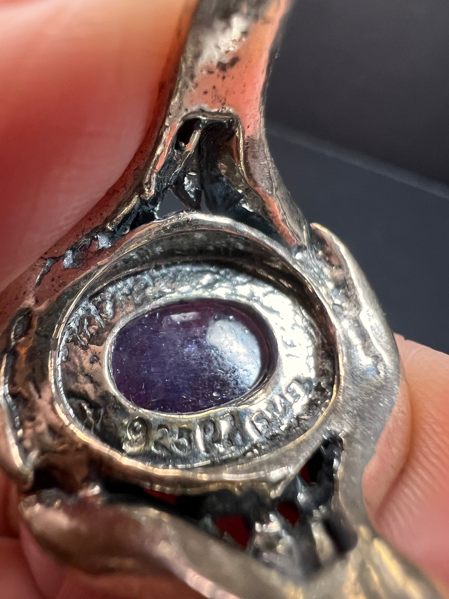 Tanzanite sterling silver artisan ring size 9