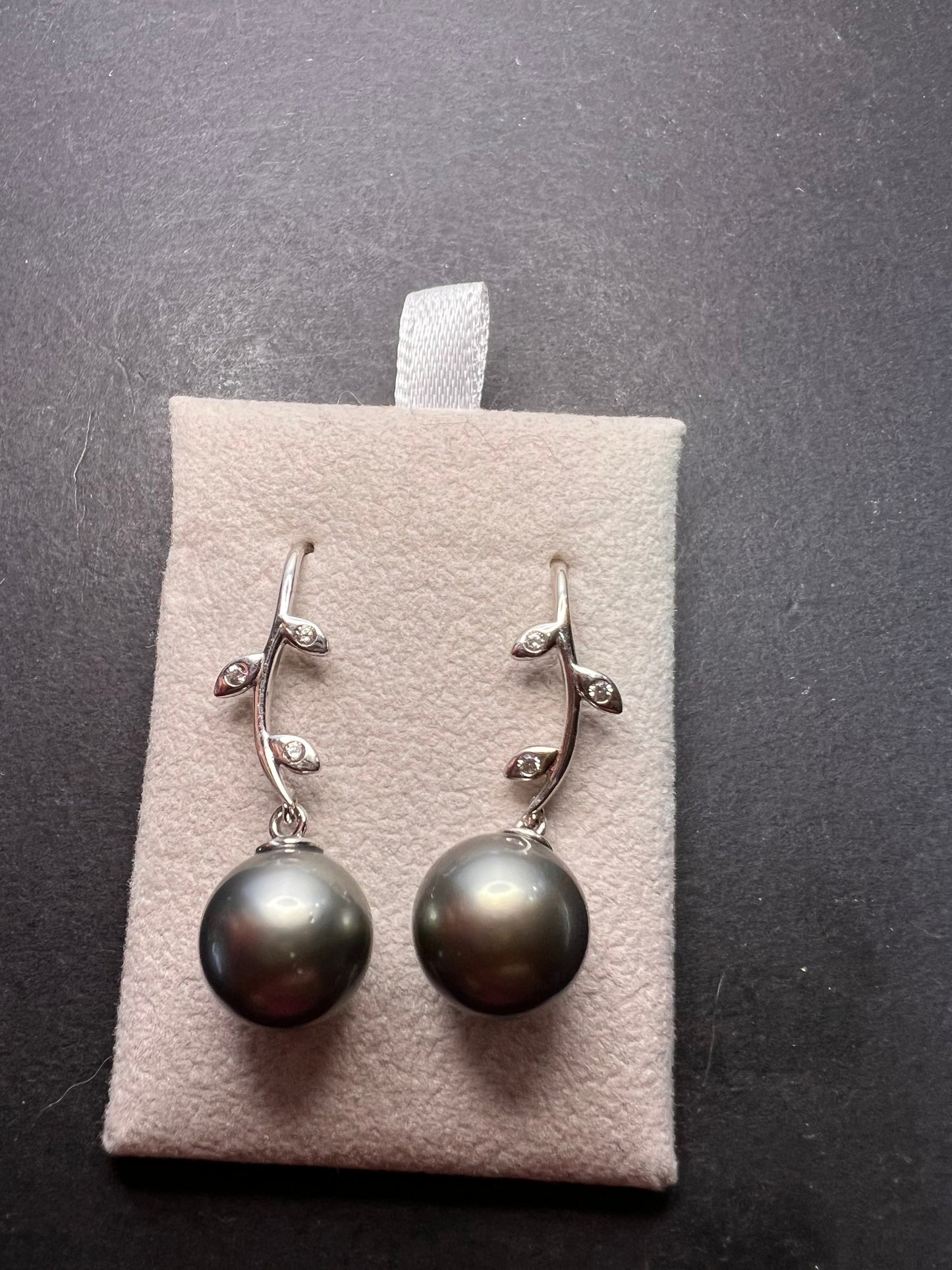 11mm Tahitian pearl sterling silver earrings