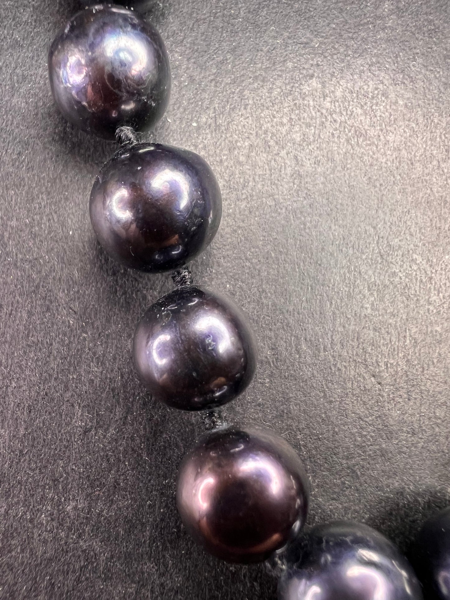 New Black Cultured Freshwater Pearl Necklace 11mm, 18–20”, 925 Silver