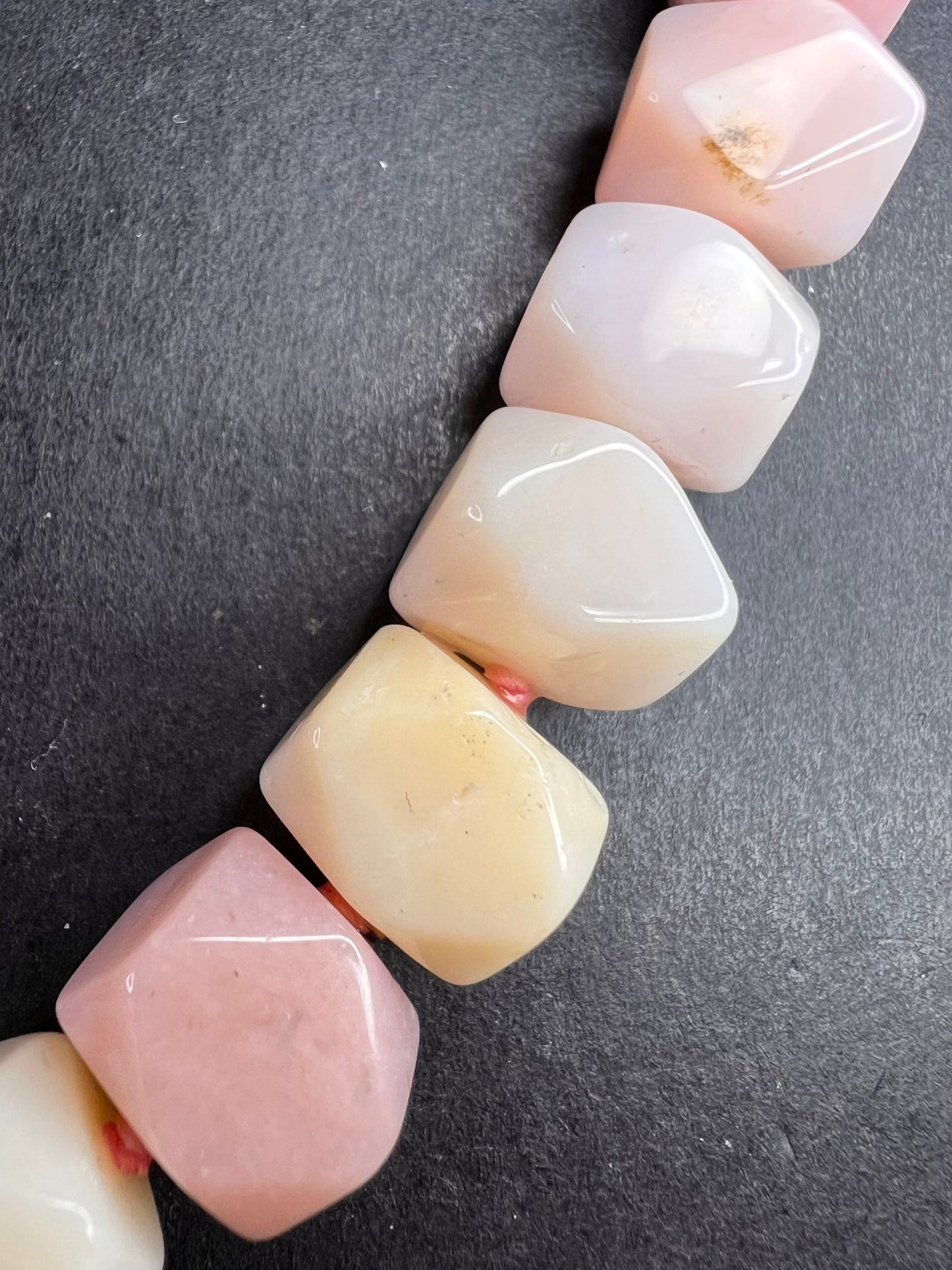 NEW pink opal and rose quartz Sterling silver necklace