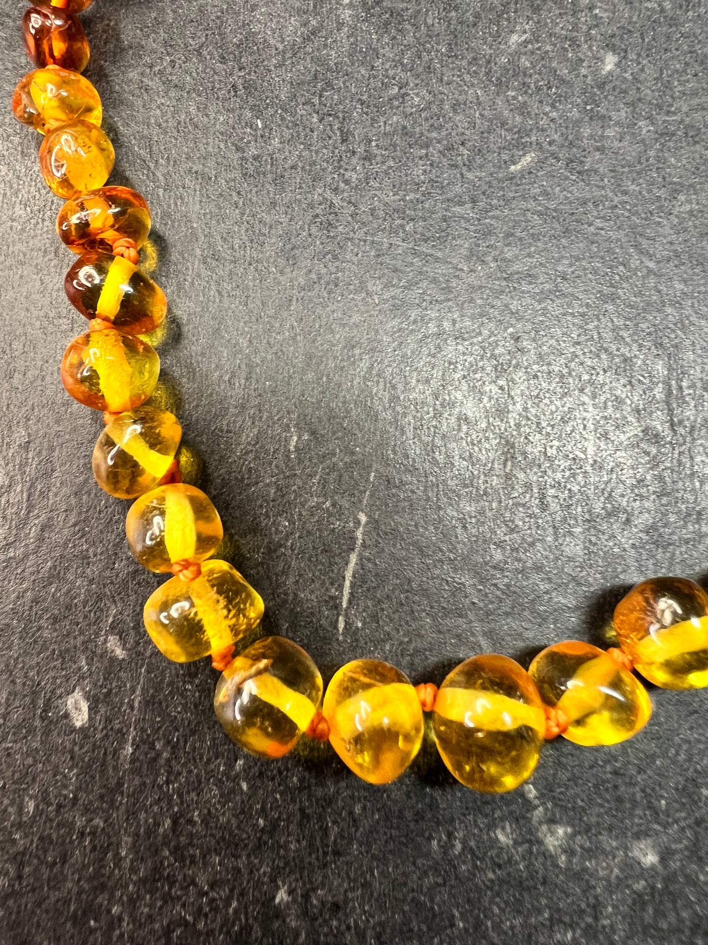 Baltic Amber Child Teething Necklace Honey Cognac 13”