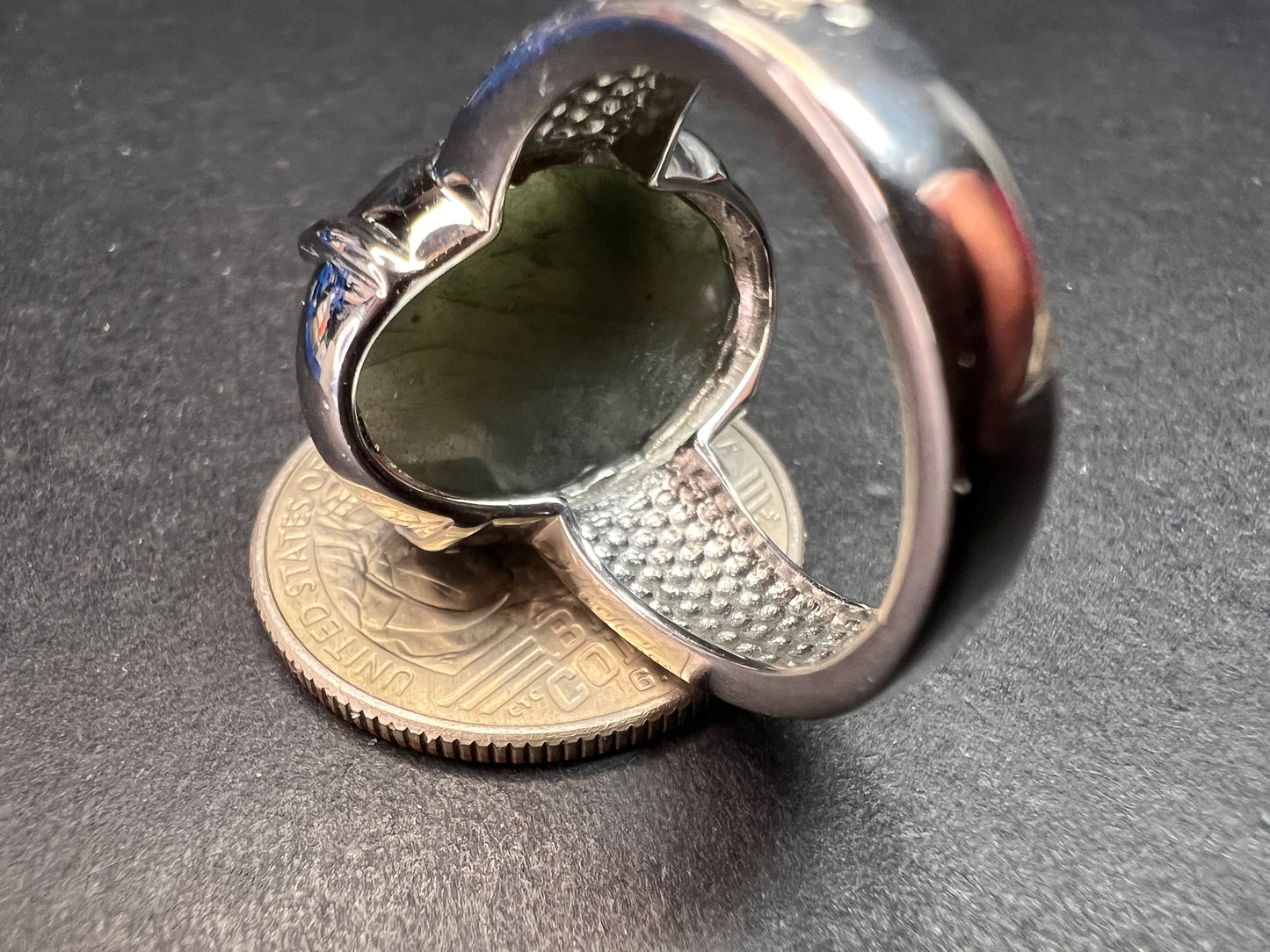 NEW Labradorite stainless steel ring size 7