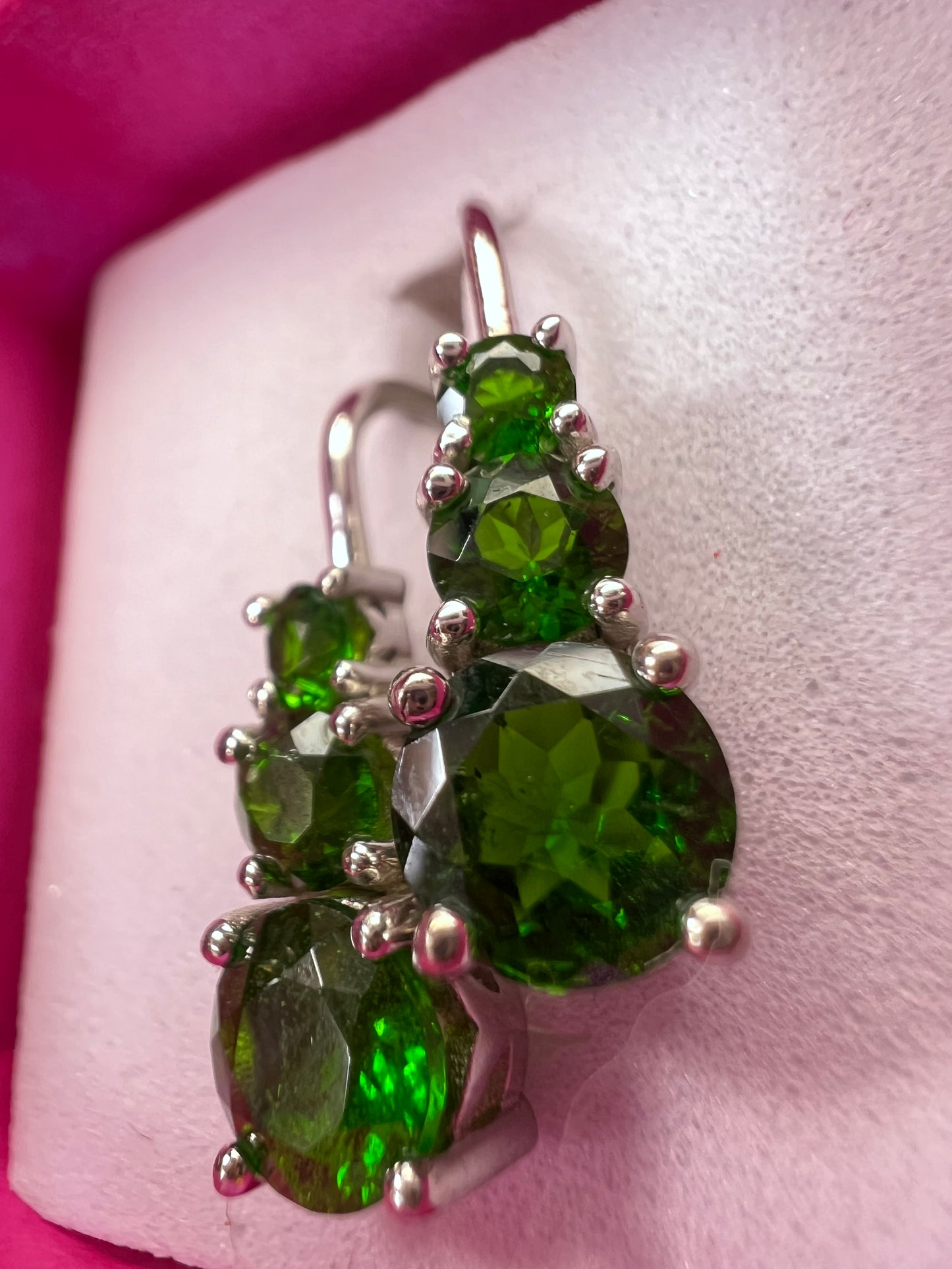 Chrome Diopside Rhodium Over Silver Earrings 2.63ctw