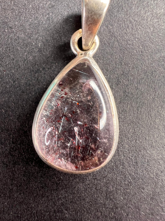NEW Lepidocrocite super 7 sterling silver teardrop pendant 3.31 grams