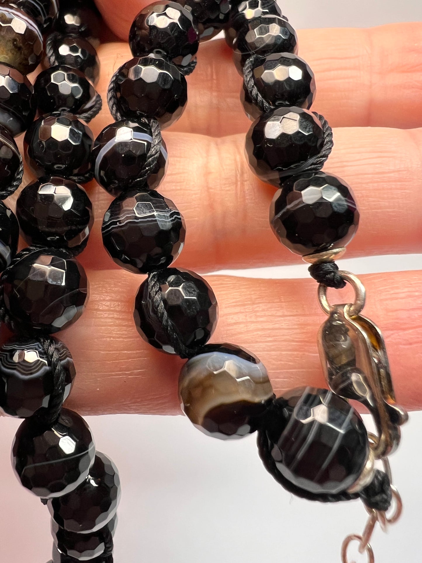 NEW Botswana agate necklace with sterling silver clasp