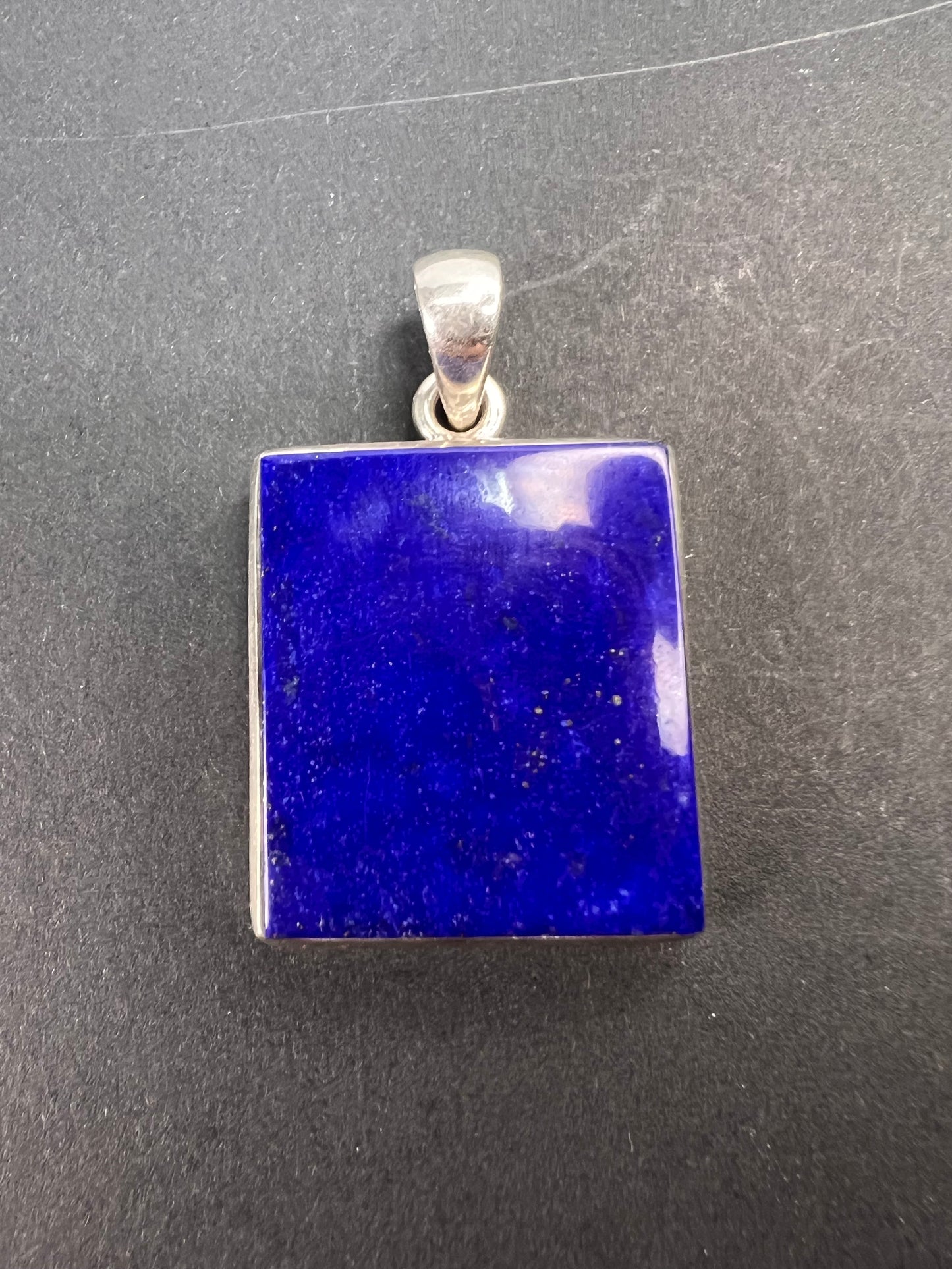 NEW lapis lazuli sterling silver square pendant