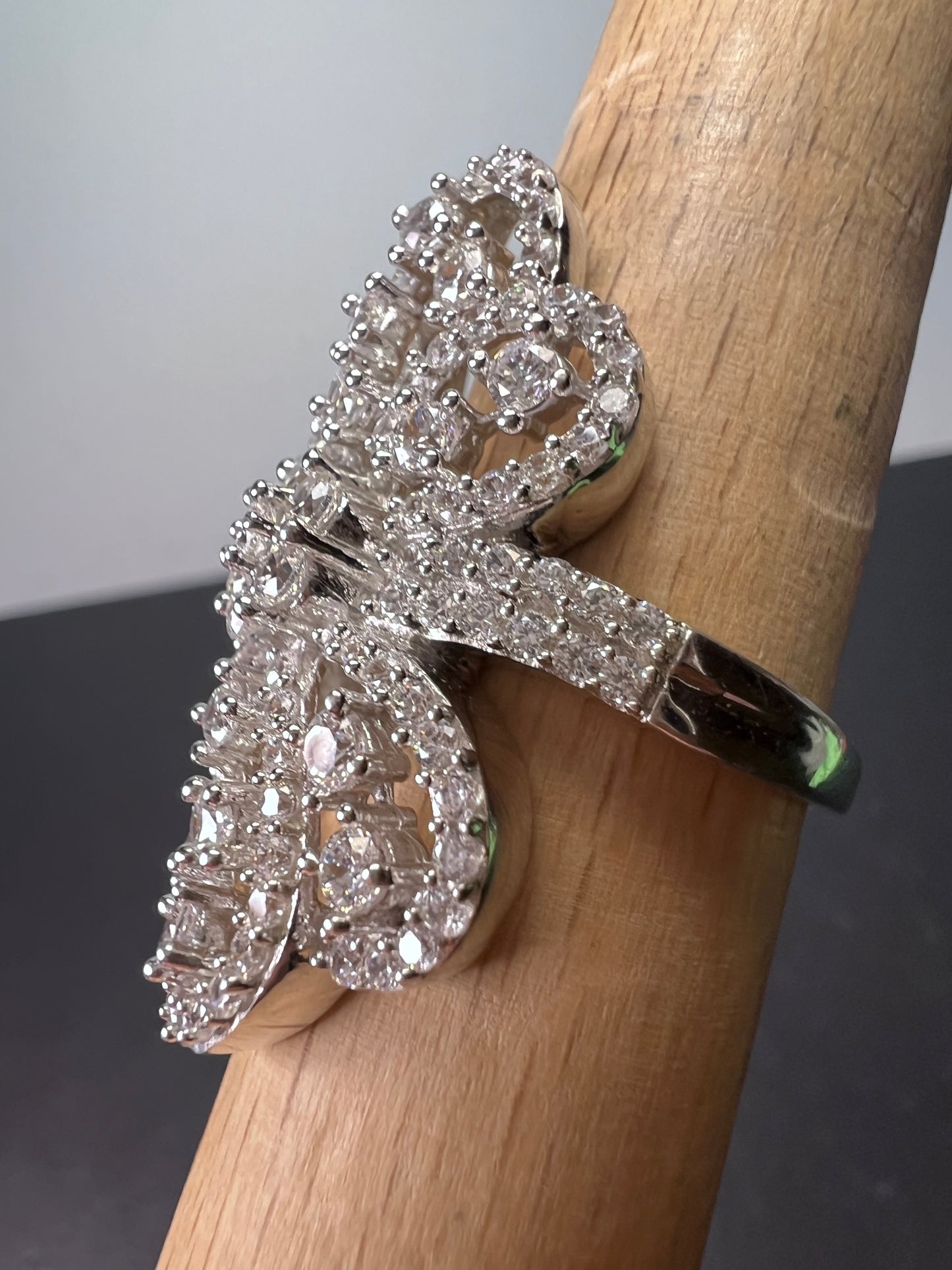 CZ cocktail ring In sterling silver size 9.5