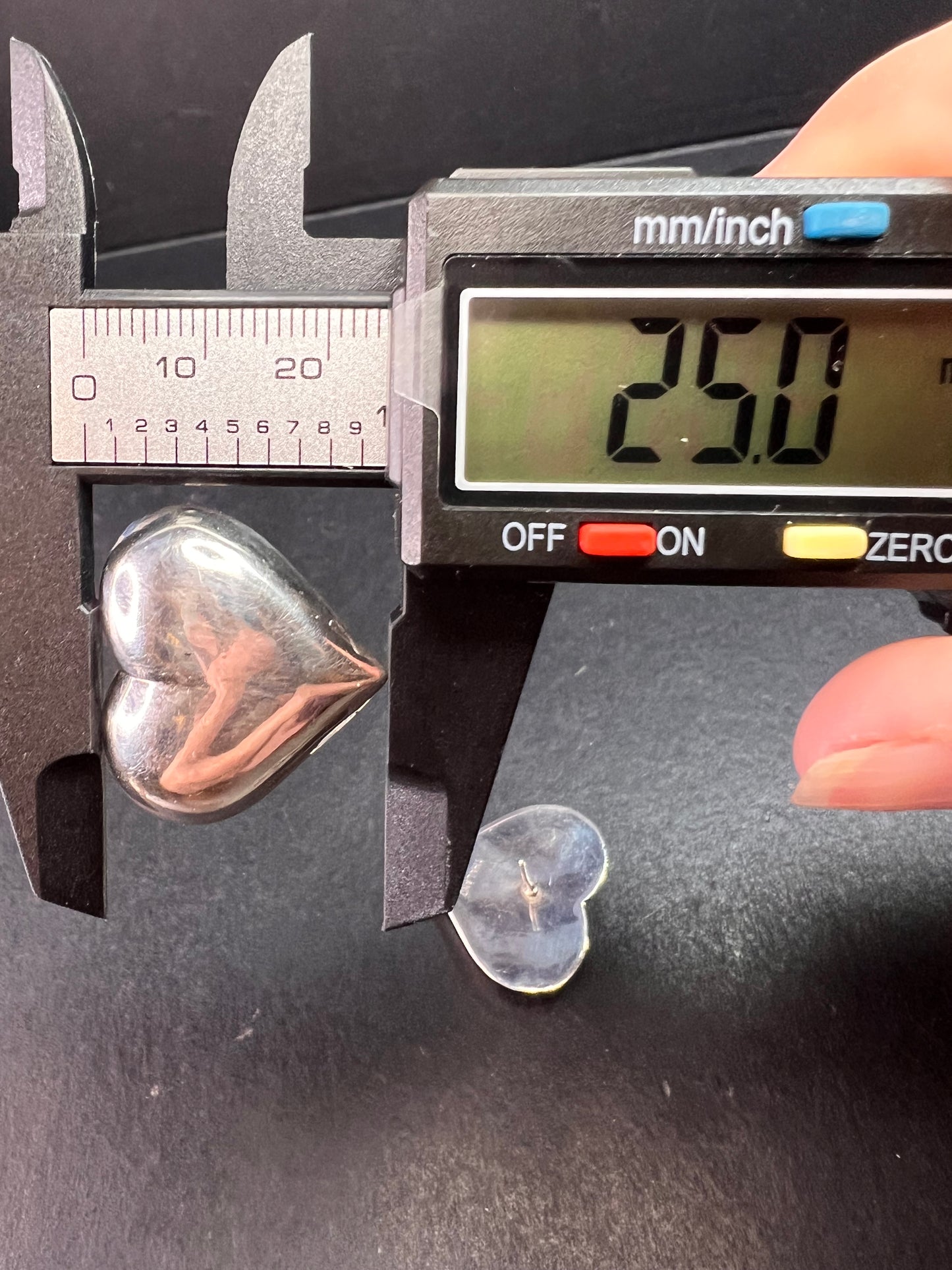 Vintage sterling silver puffy heart earrings