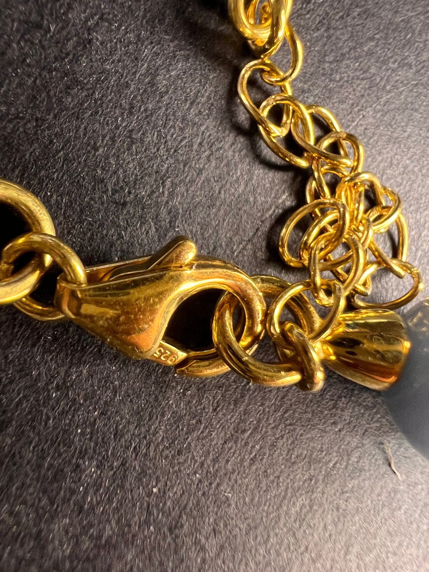 NEW Angelite beaded 18-20 inch necklace with vermeil yellow gold clasp