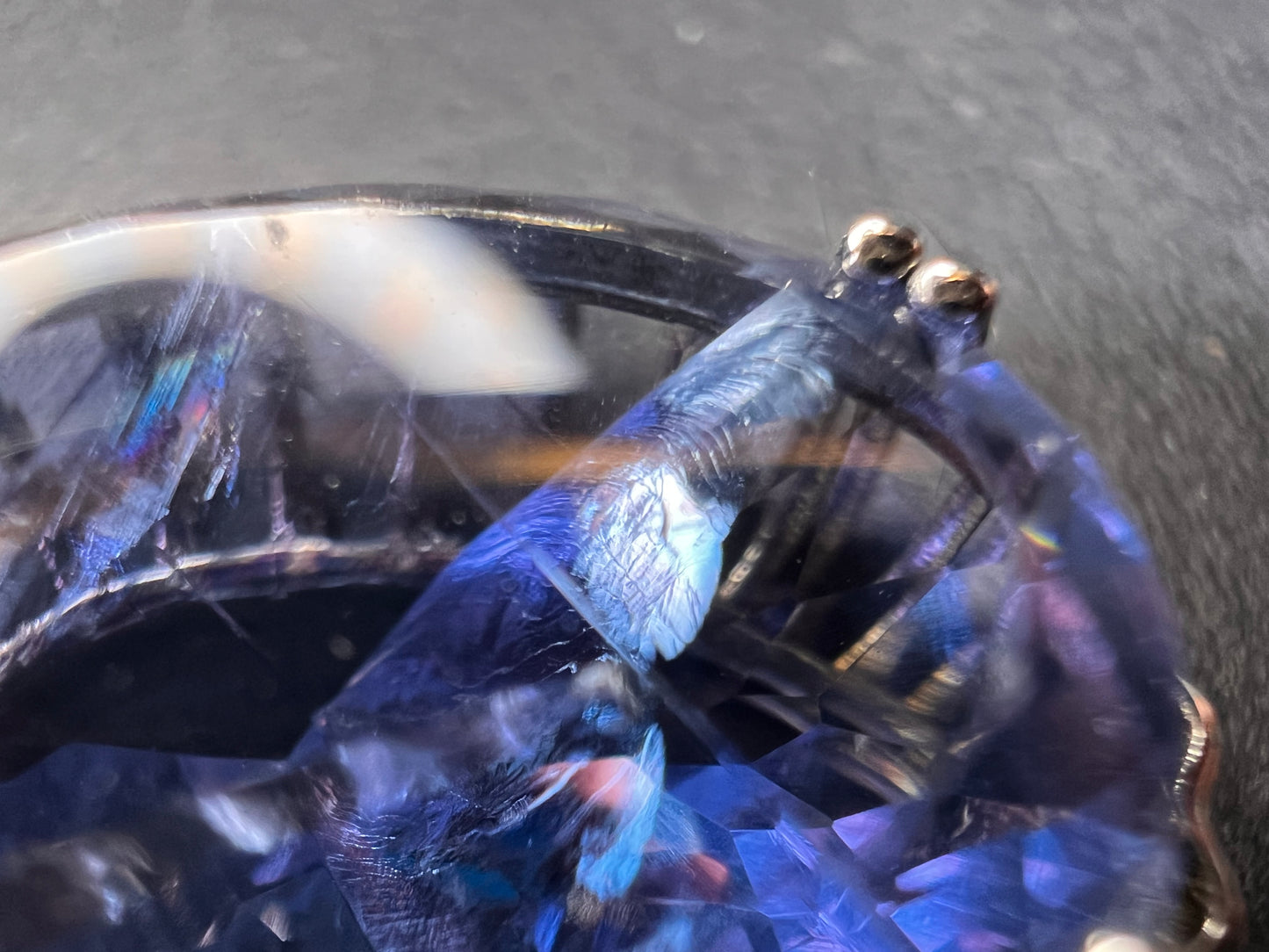 Blue Color-Change Fluorite Pendant in Rhodium Over Sterling Silver with Chain