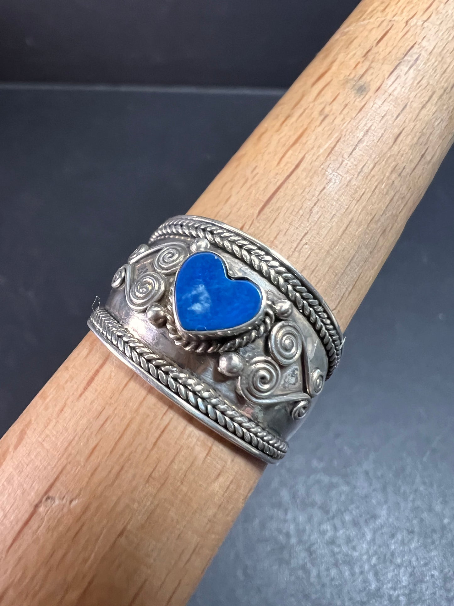 Vintage Sterling Silver Heart Ring | Indonesian Artisan | Size 10–10.25