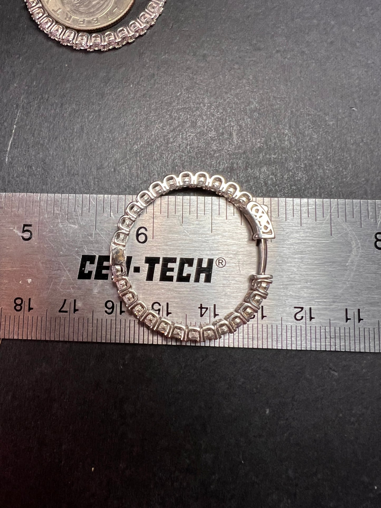 CZ inside out hoop earrings in sterling silver