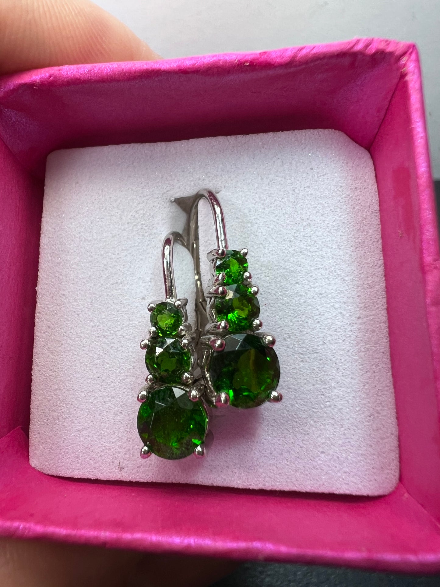 Chrome Diopside Rhodium Over Silver Earrings 2.63ctw