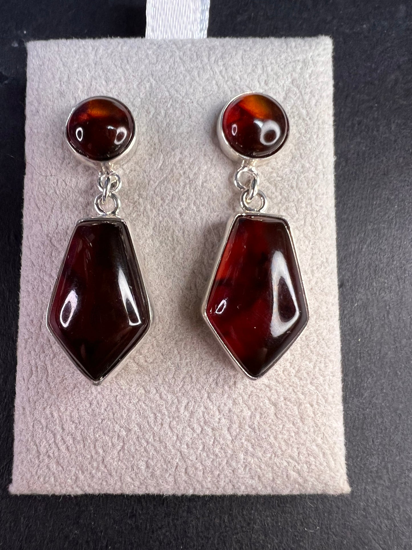 NEW Jay King Cognac Amber Sterling silver earrings