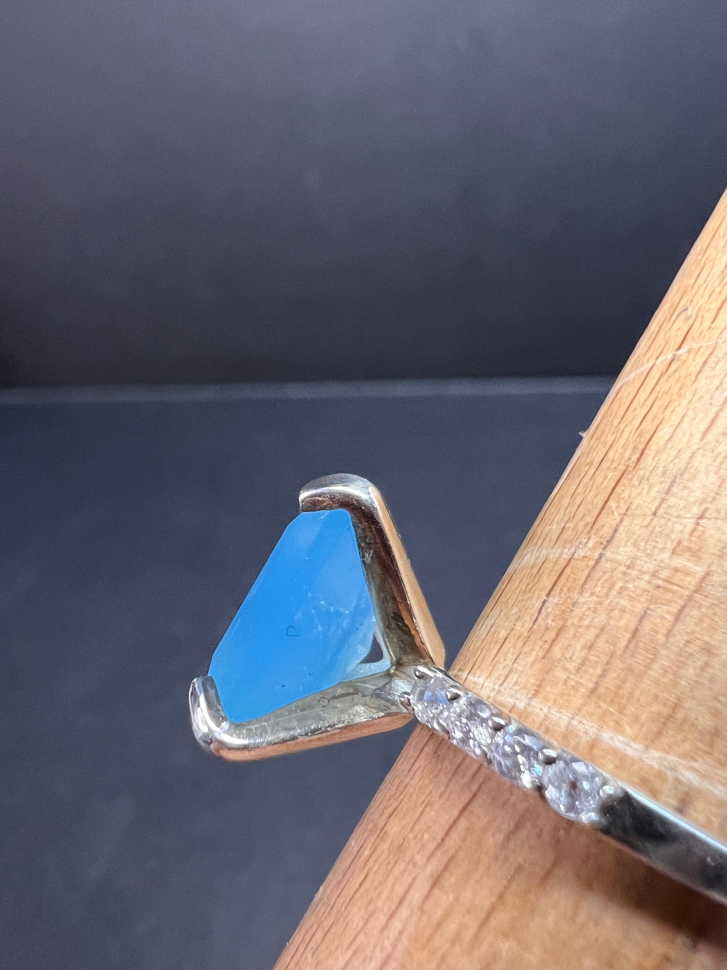 NEW with tag blue chalcedony sterling silver ring size 7