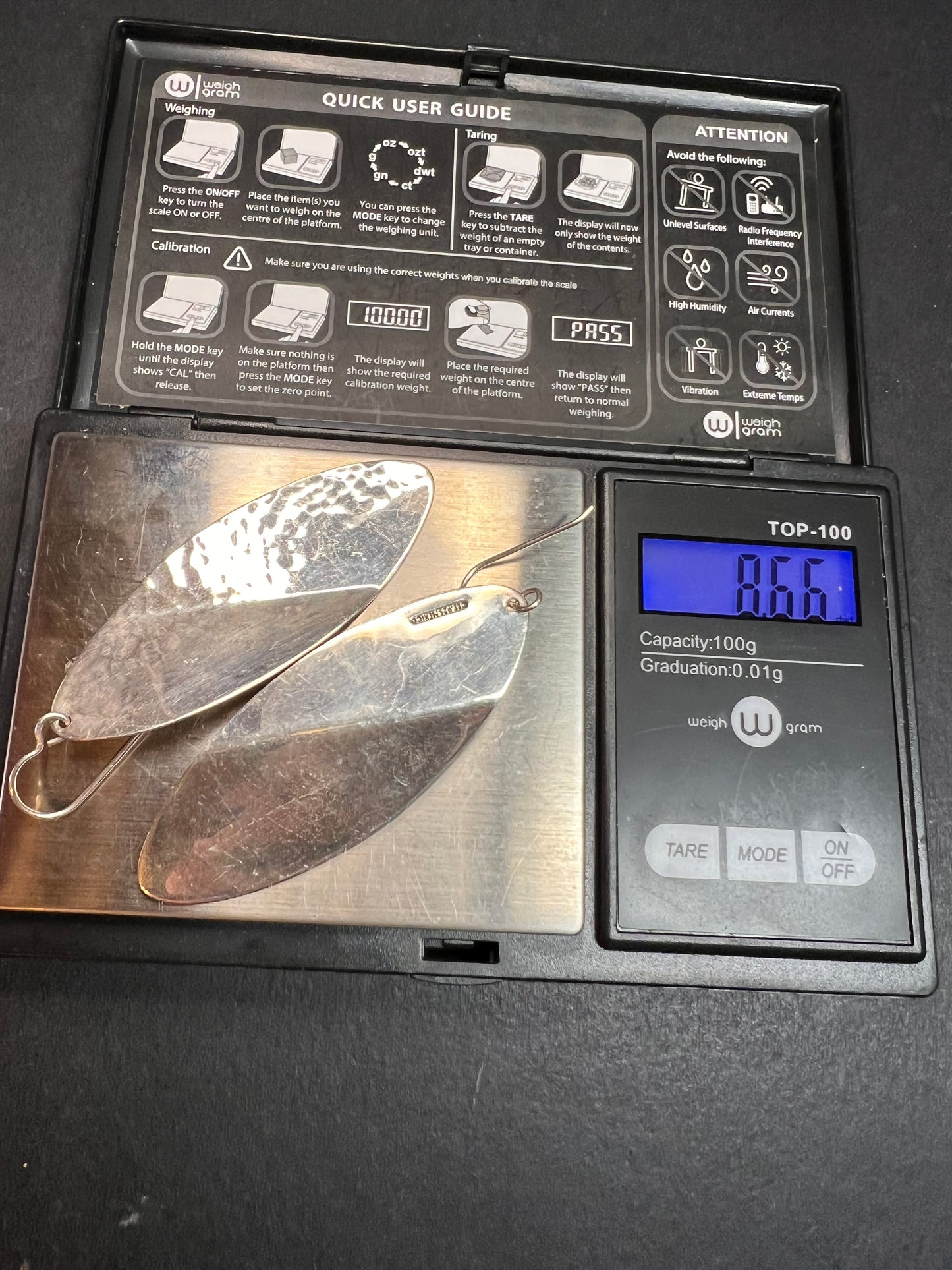 Taxco Mexico Sterling Silver 925 Bold Large Dangle Drop Modernist Earrings