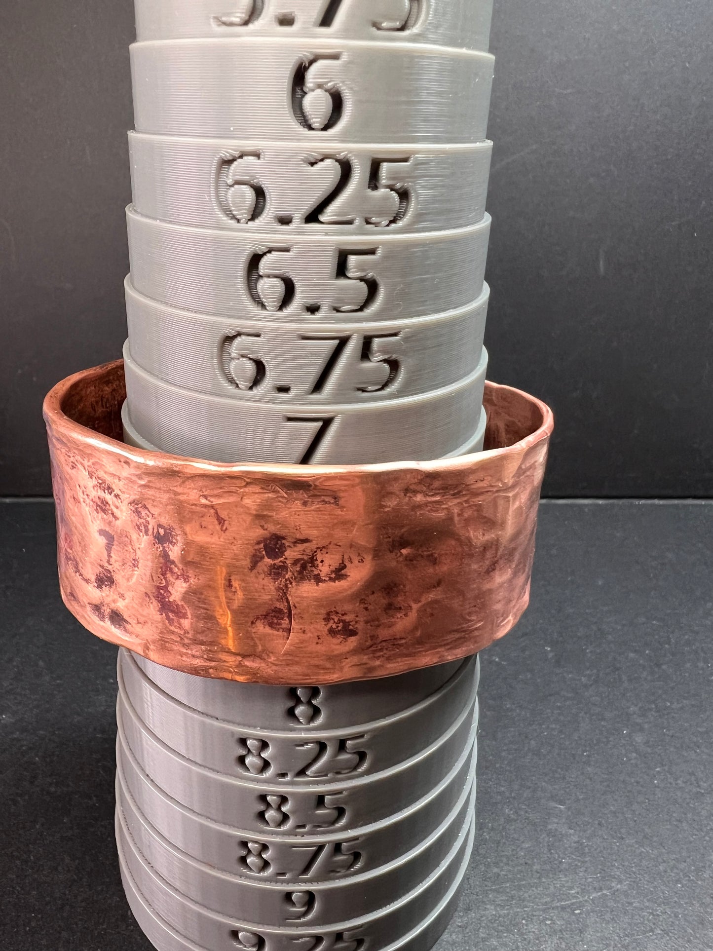 Vintage hammered copper extra wide cuff adjustable bracelet