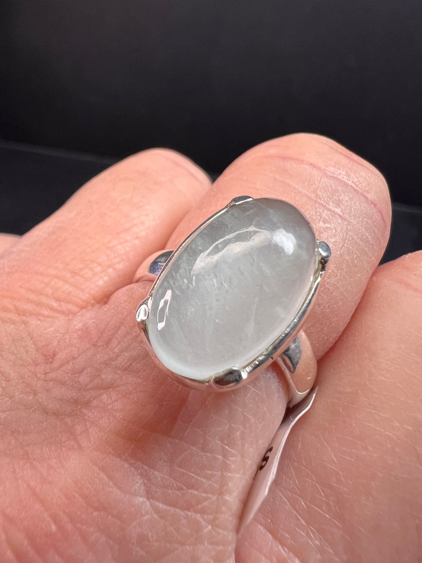 NEW Chatoyant aquamarine sterling silver ring size 8