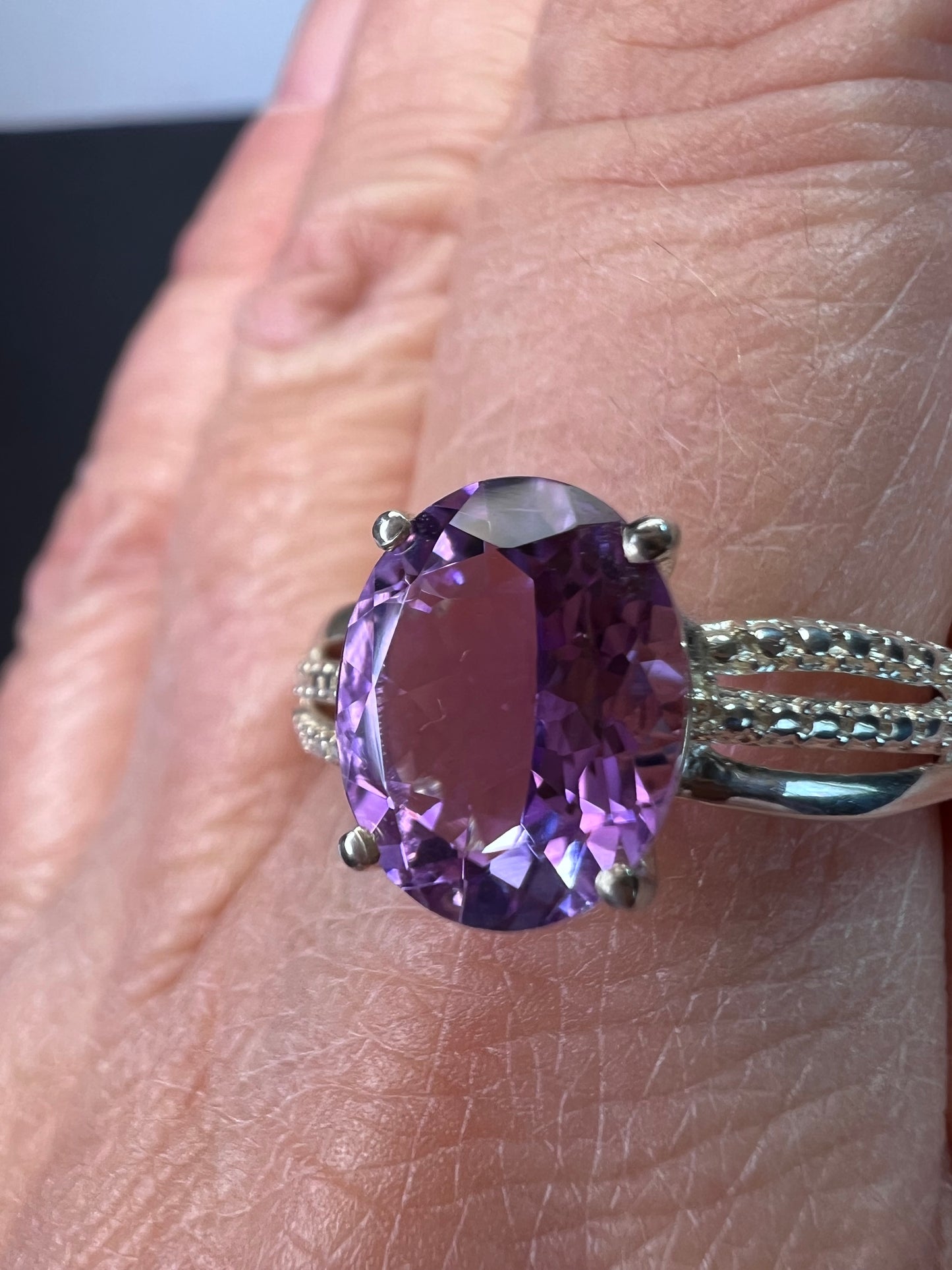 Amethyst sterling silver ring size 9