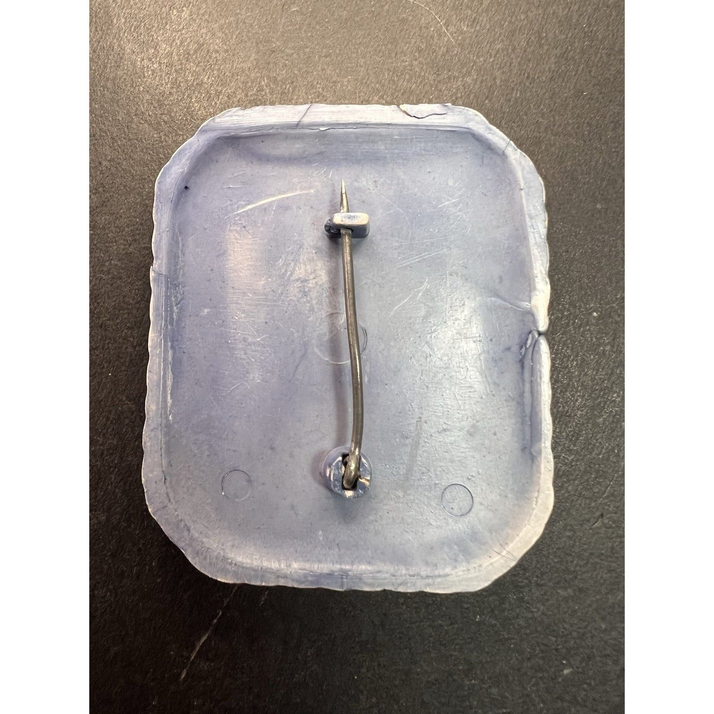 Vintage 1940’s Celluloid Horse Head Brooch/Pin Blue Square Fashion Retro 2"