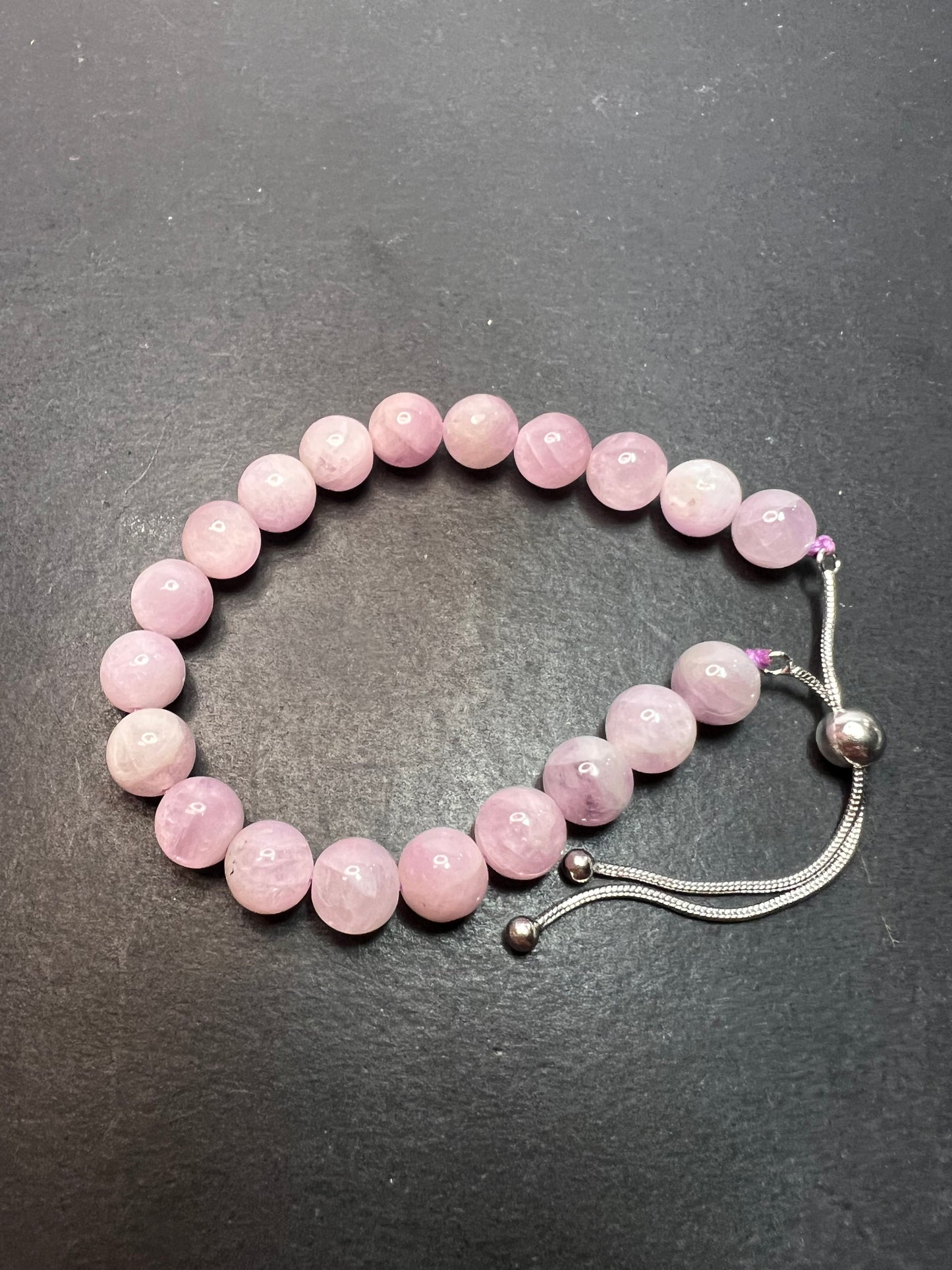 Kunzite Sterling silver bolo bracelet