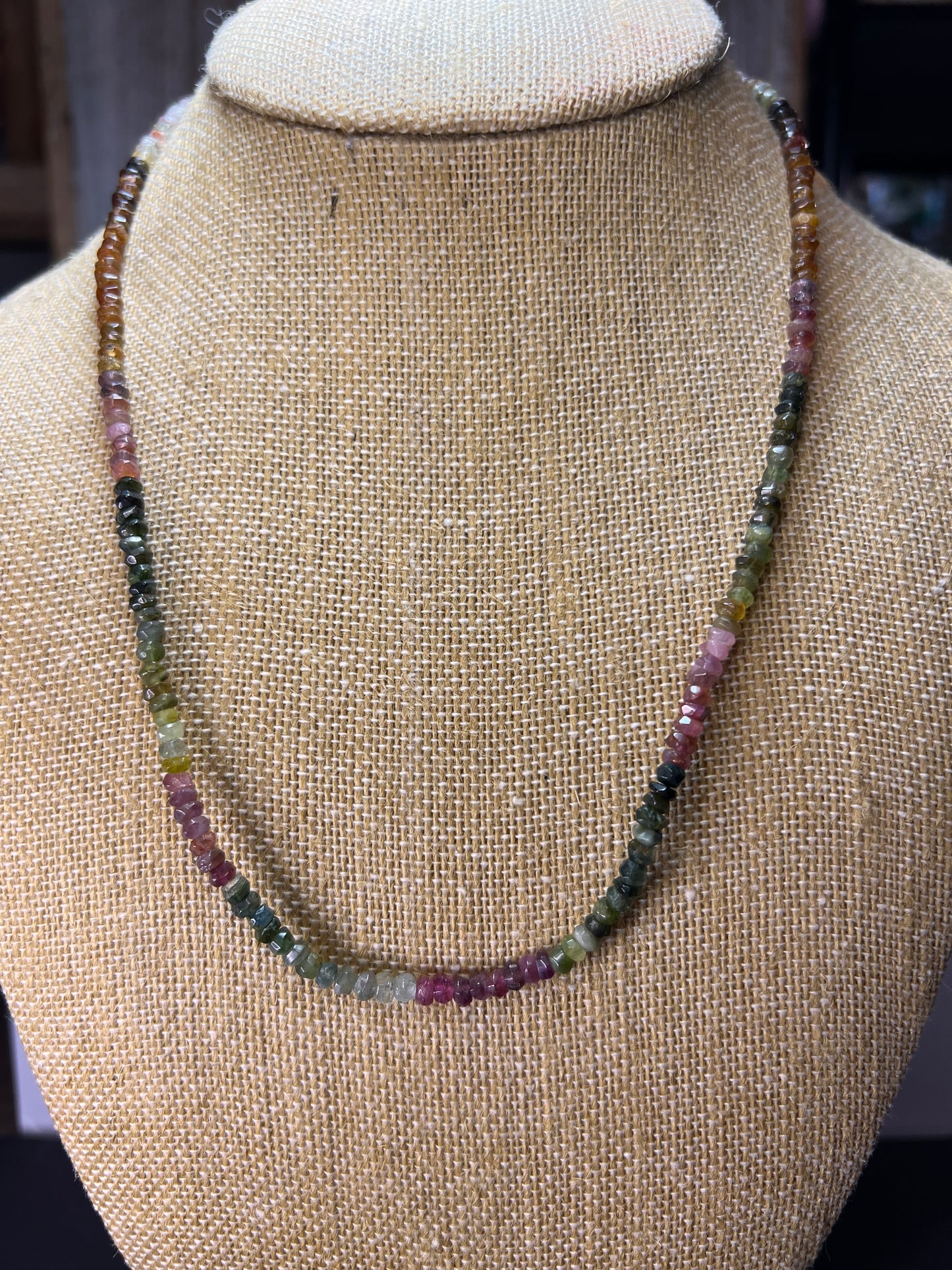 Multi tourmaline necklace with sterling clasp