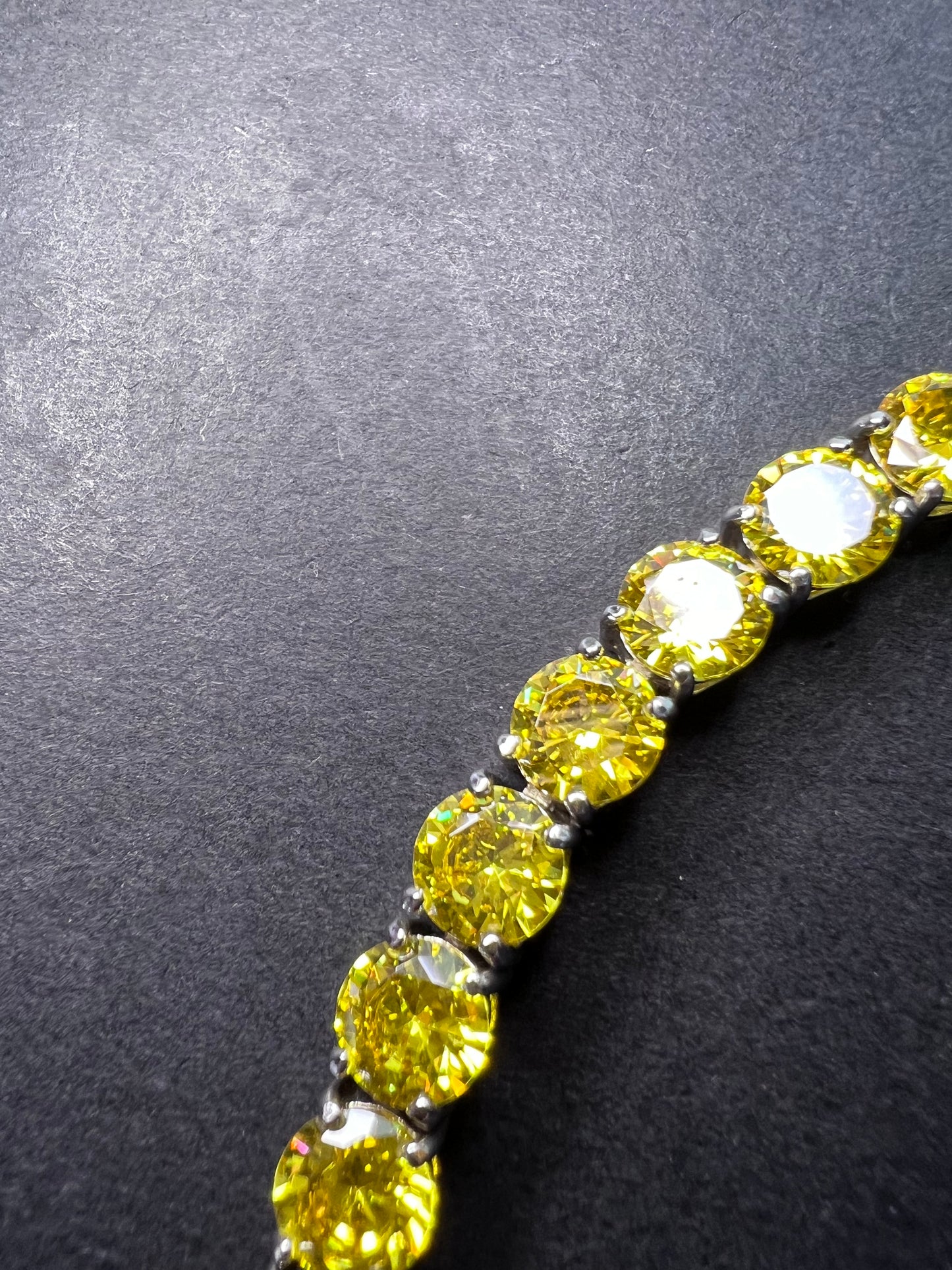 Yellow CZ sterling silver tennis bracelet