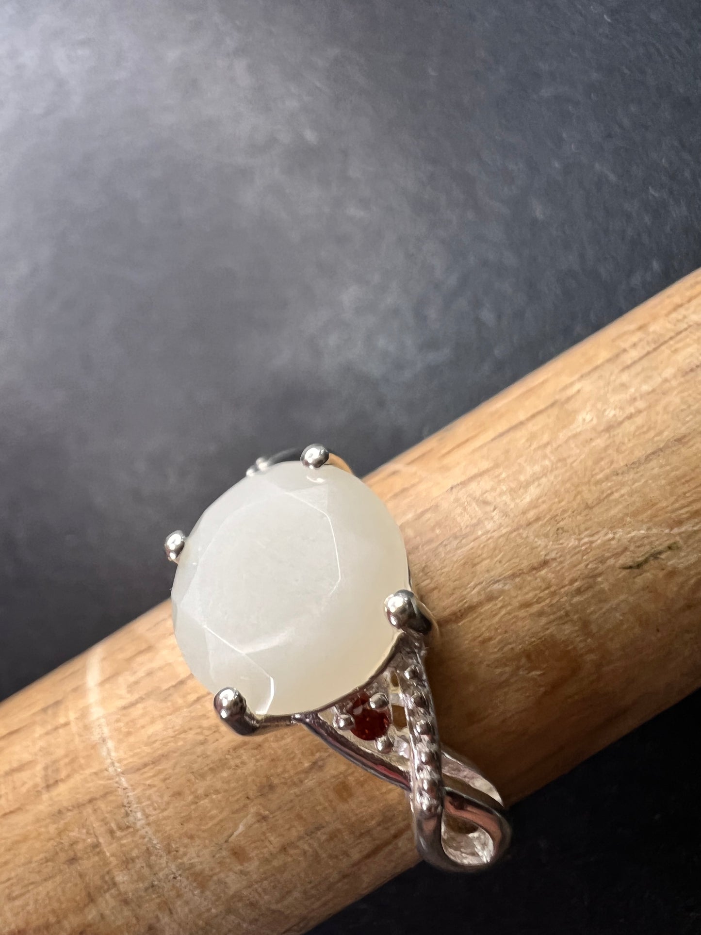 Silver moonstone ring in sterling silver size 6