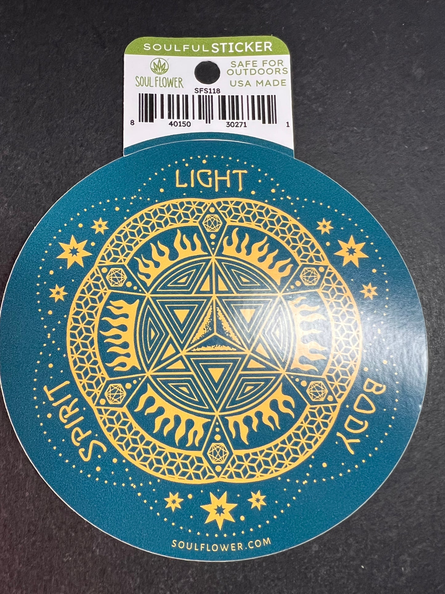 Soulful Mandala Sticker – Body, Spirit & Light