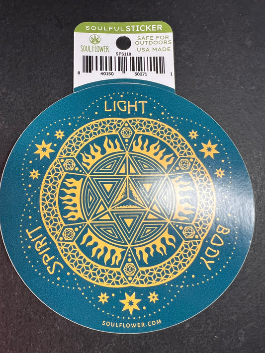 Soulful Mandala Sticker – Body, Spirit & Light