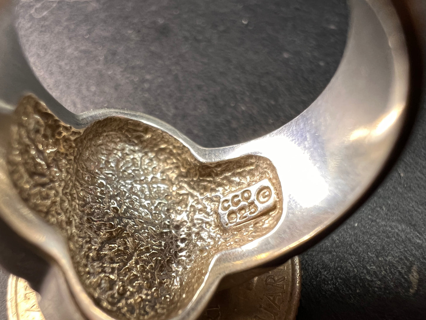 Vintage Sterling Silver Coleman Co. Turquoise & Lapis Mosaic Inlay Ring – Size 7