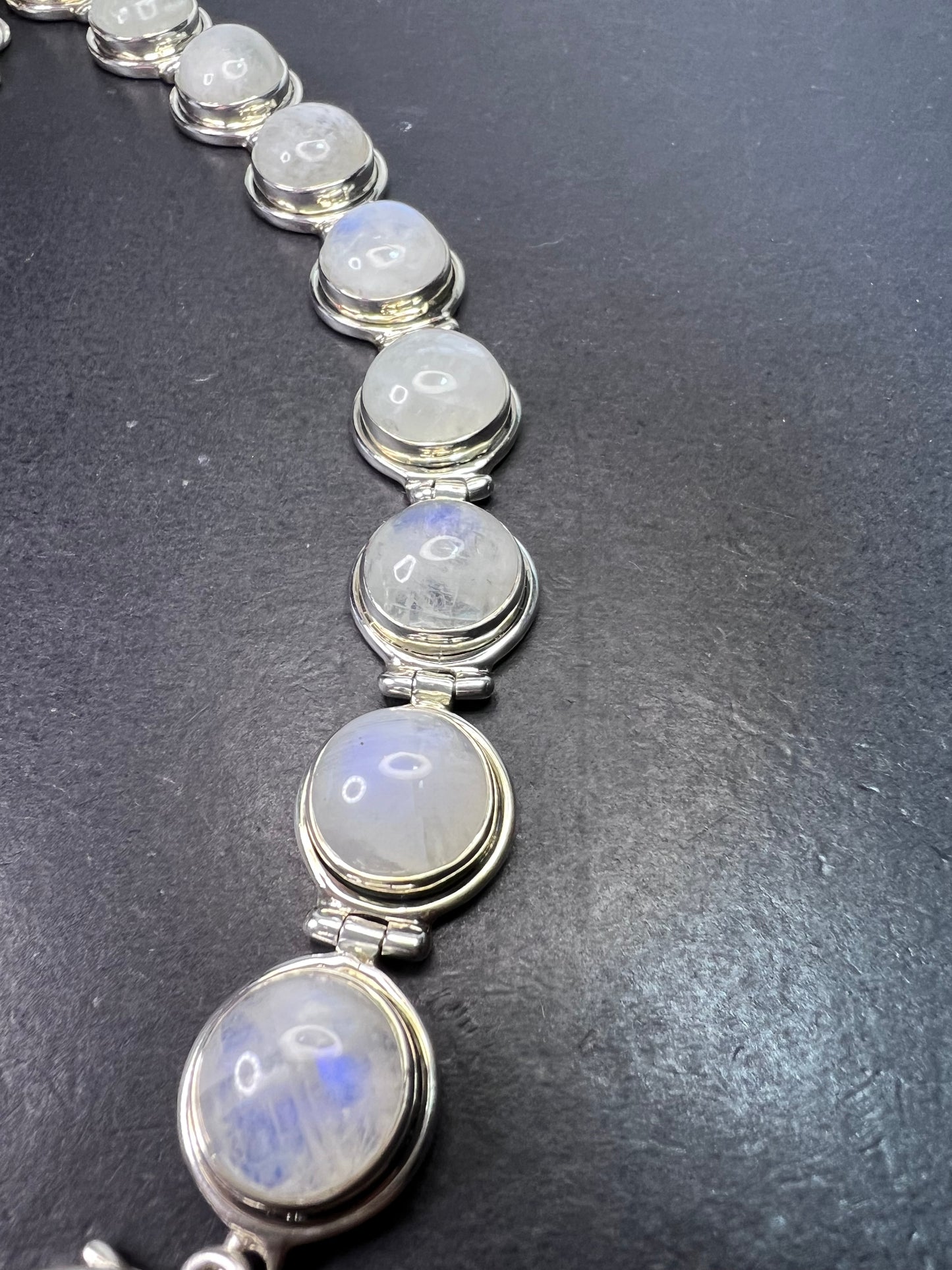 Moonstone and sterling silver bracelet with extender