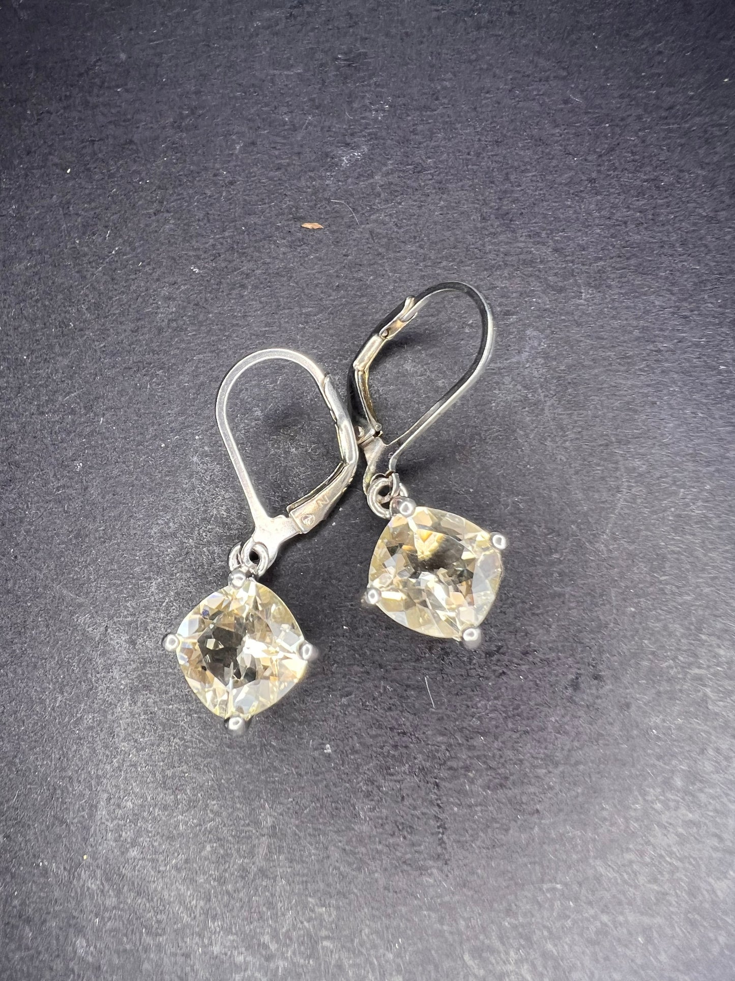 Yellow Labradorite Rhodium Over Sterling Silver Earrings 3.29ctw