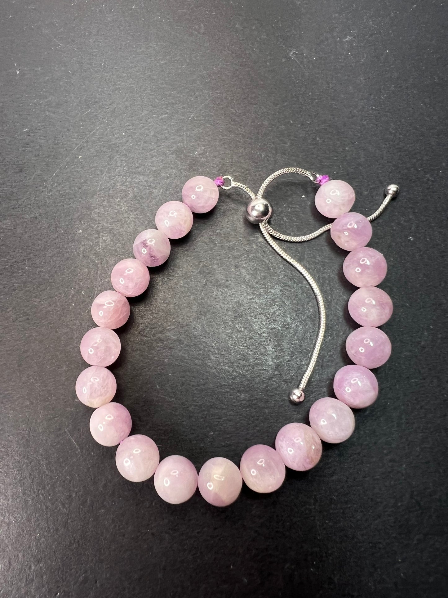 Kunzite Sterling silver bolo bracelet