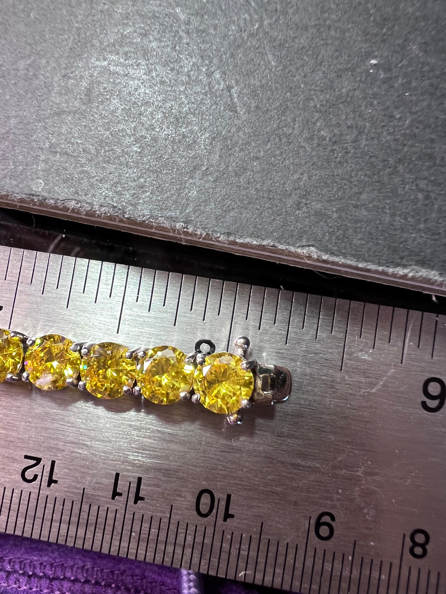 Yellow CZ sterling silver tennis bracelet