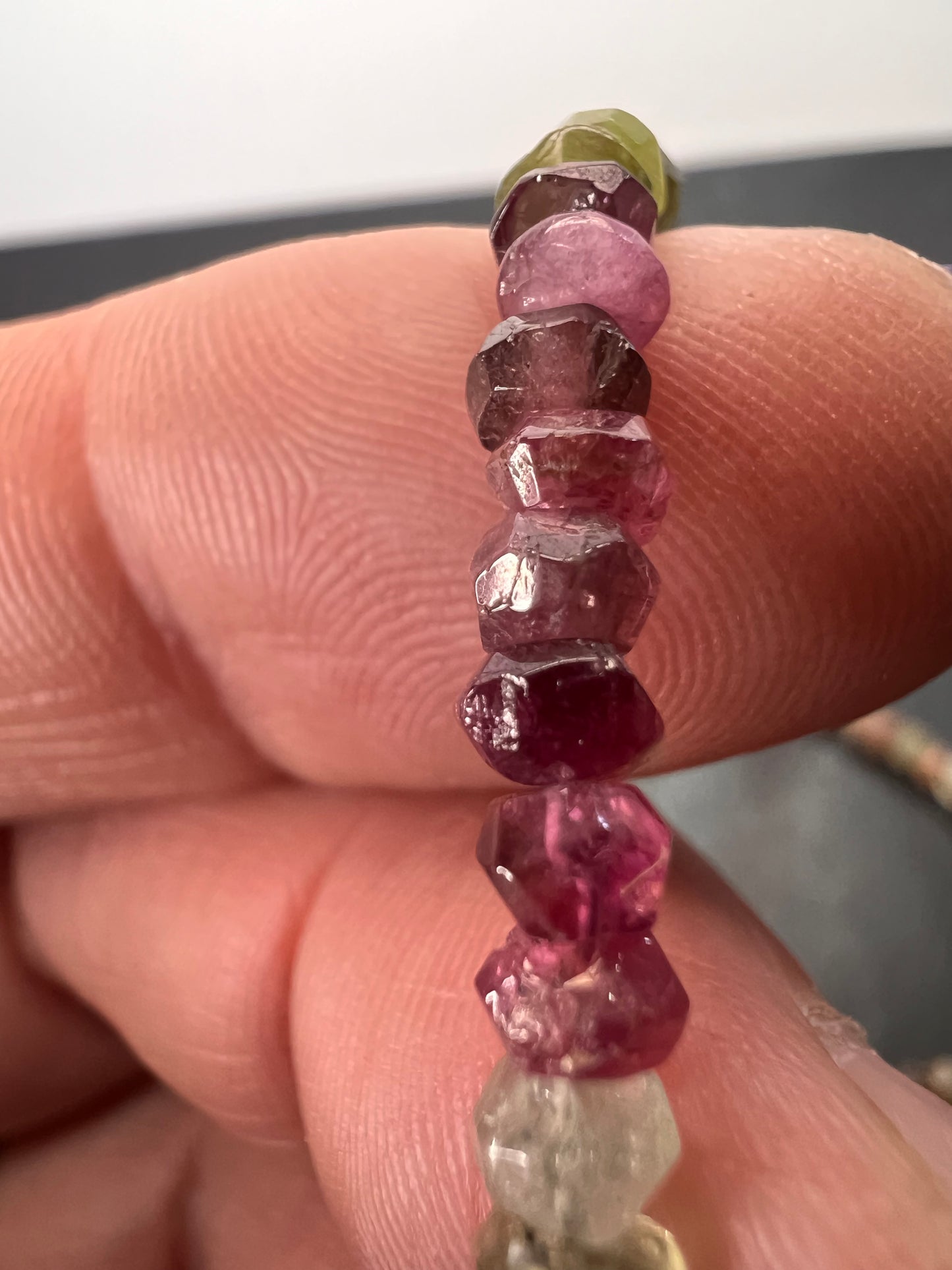 Multi tourmaline necklace with sterling clasp