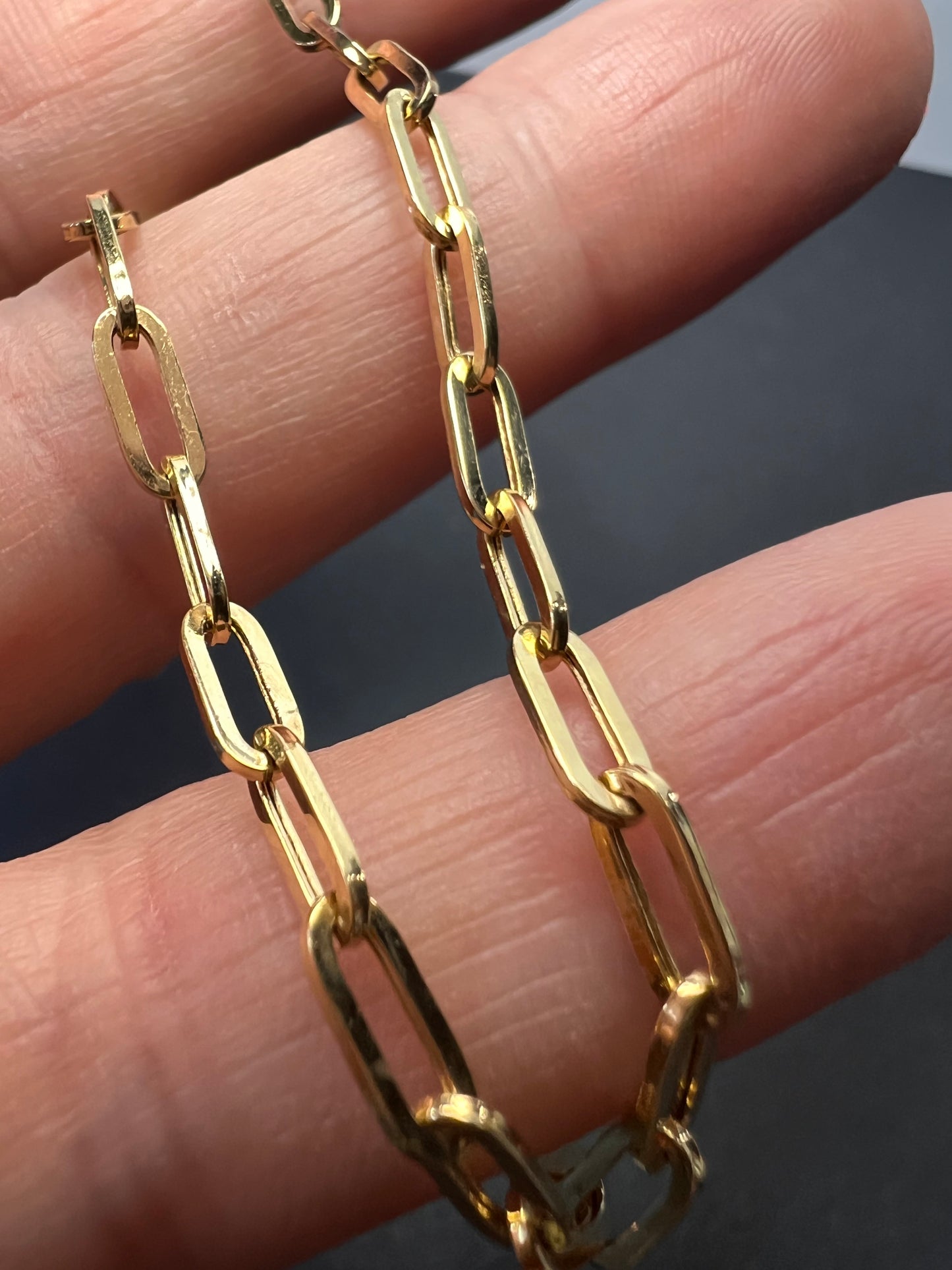 10K Yellow Gold Paper Clip Bracelet (7.50 In) 1.61 Grams