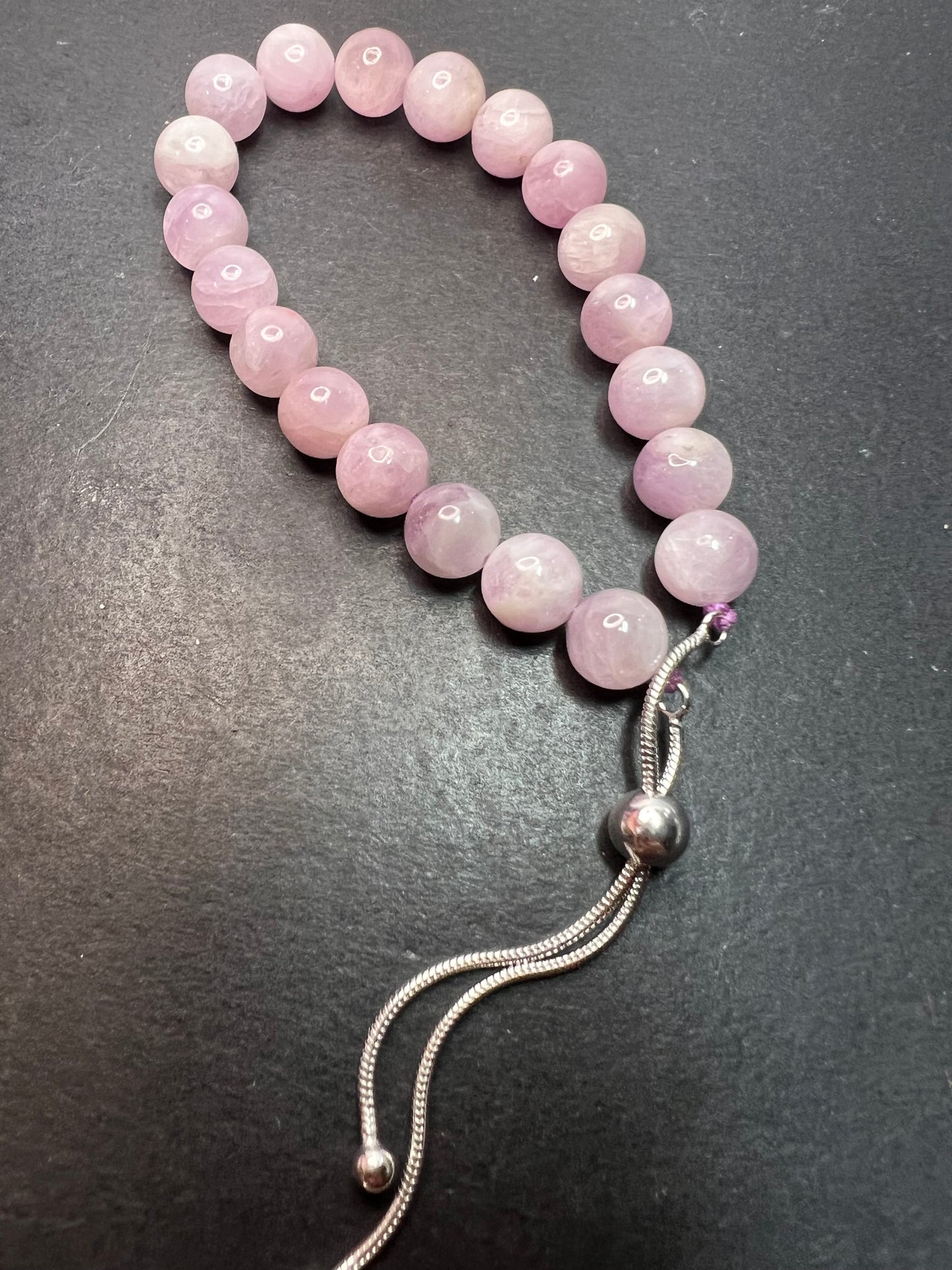 Kunzite Sterling silver bolo bracelet