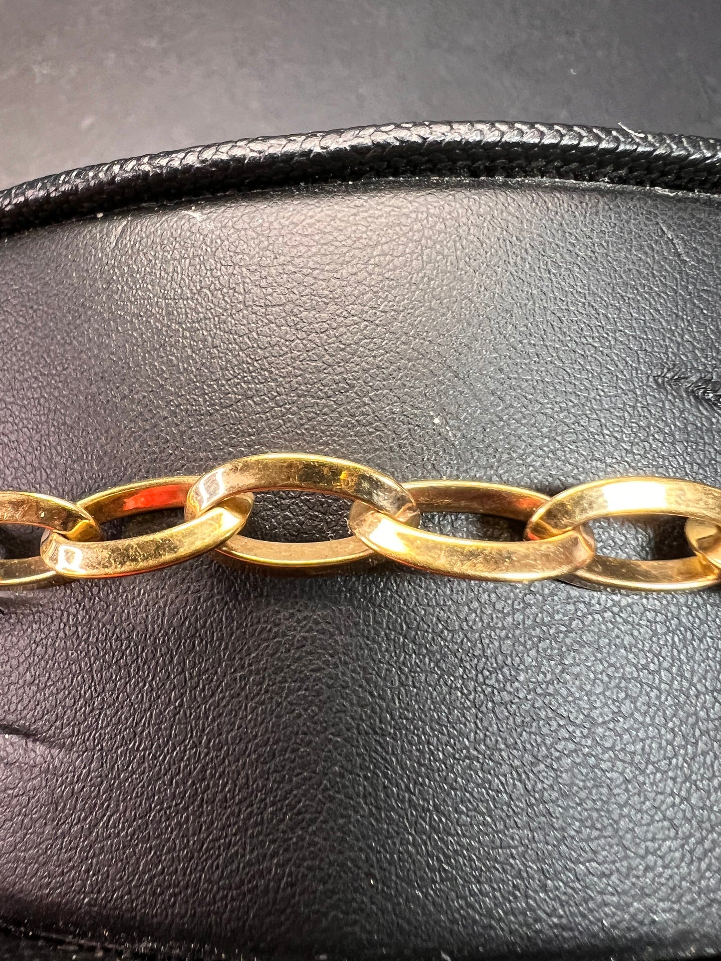 Yellow gold over bronze link bracelet 8 inches