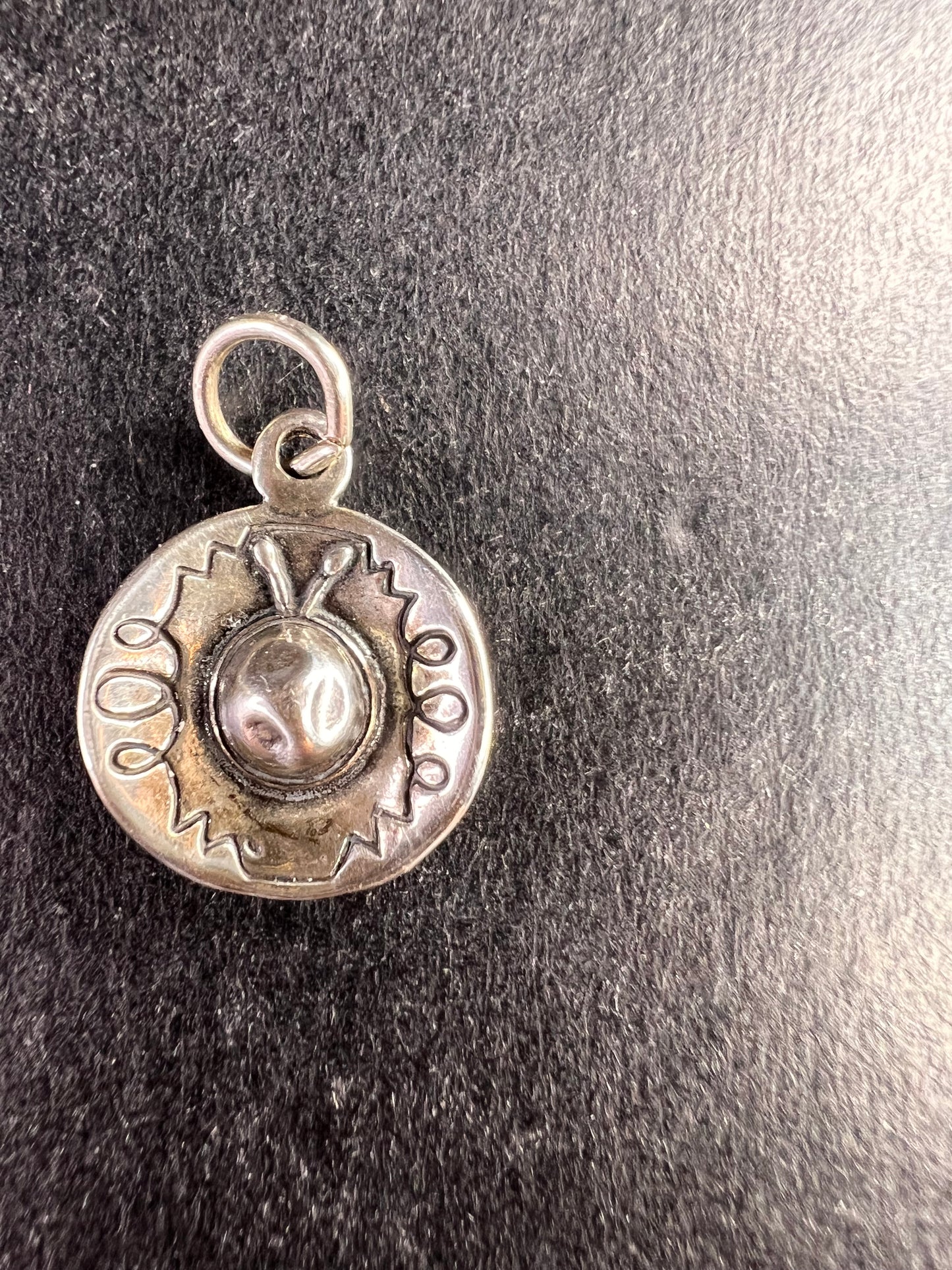 Vintage Sterling Silver Sombrero Hat Pendant Charm