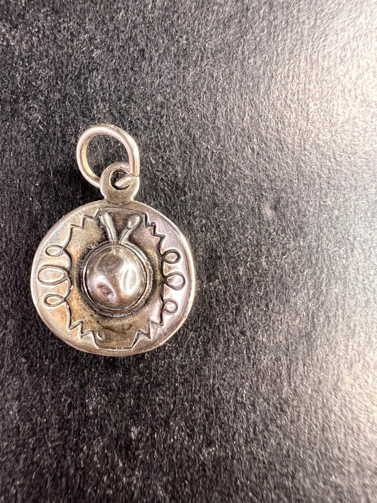 Vintage Sterling Silver Sombrero Hat Pendant Charm