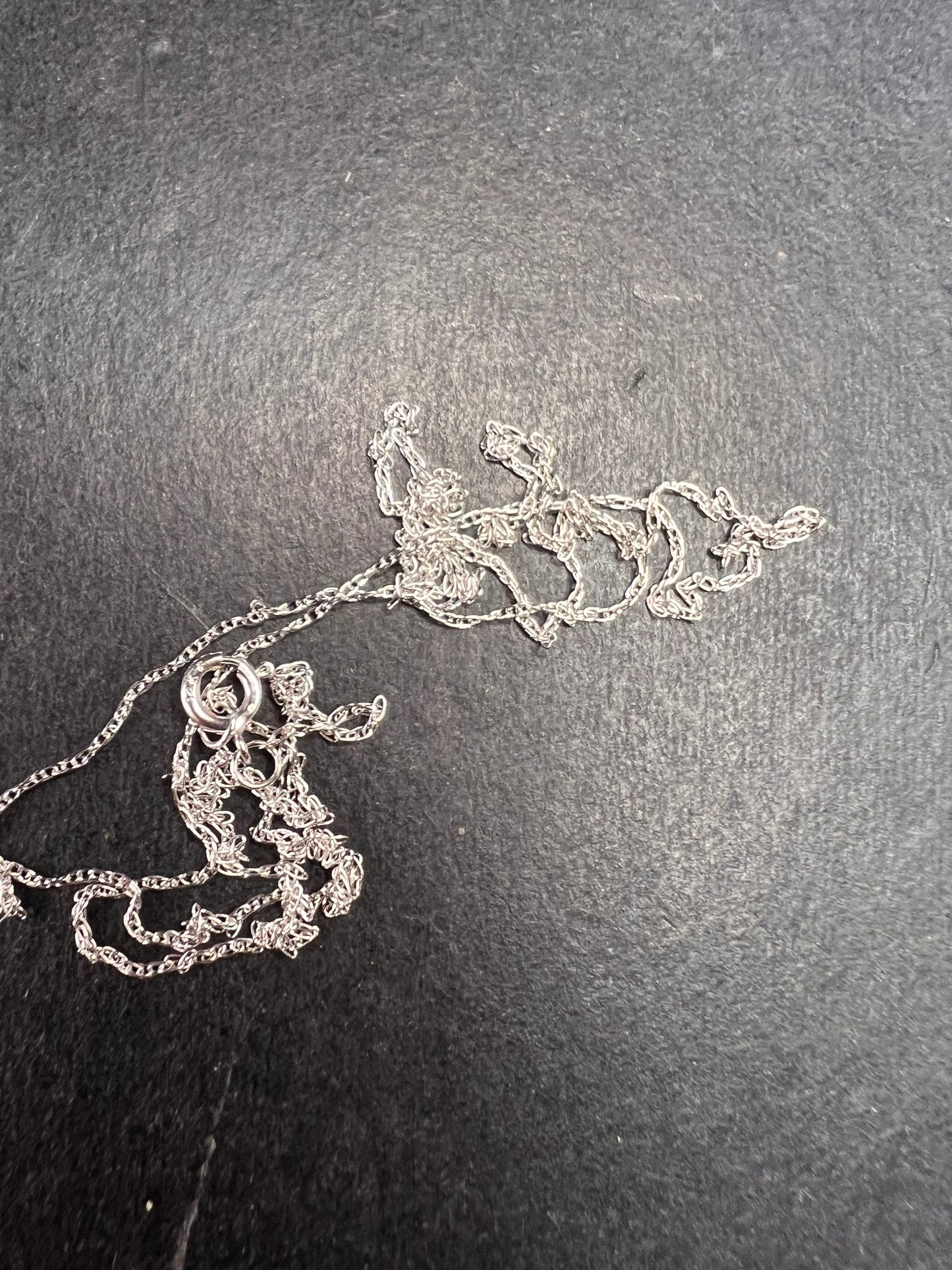 NEW 14k white gold 18 inch cable chain .45 grams