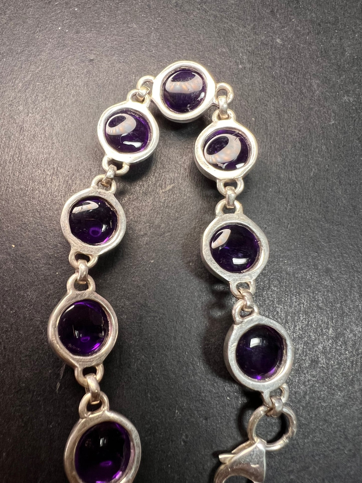 Vintage amethyst sterling silver bracelet
