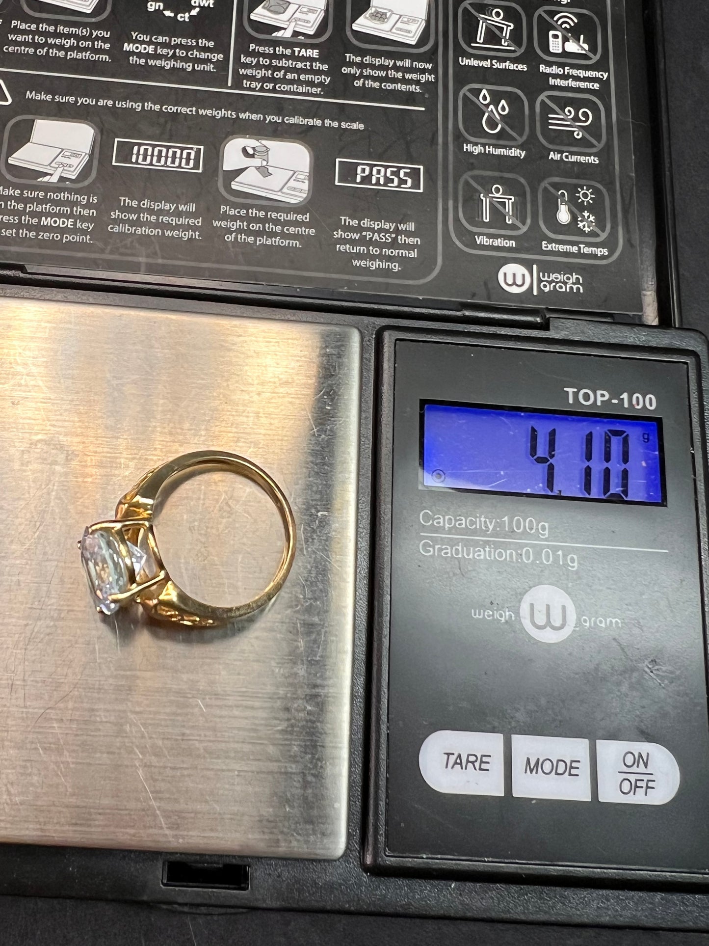 Vintage 14K Gold Aquamarine Solitaire Ring Filigree Statement Size 7