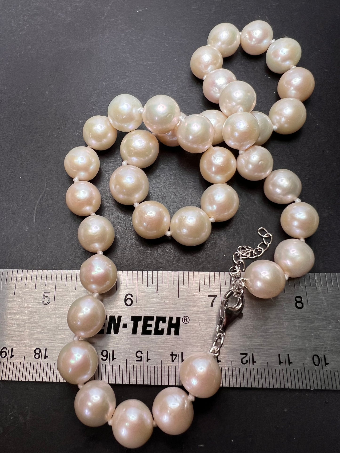 White Cultured Freshwater Pearl Rhodium Over Sterling Silver Necklace 20 inch