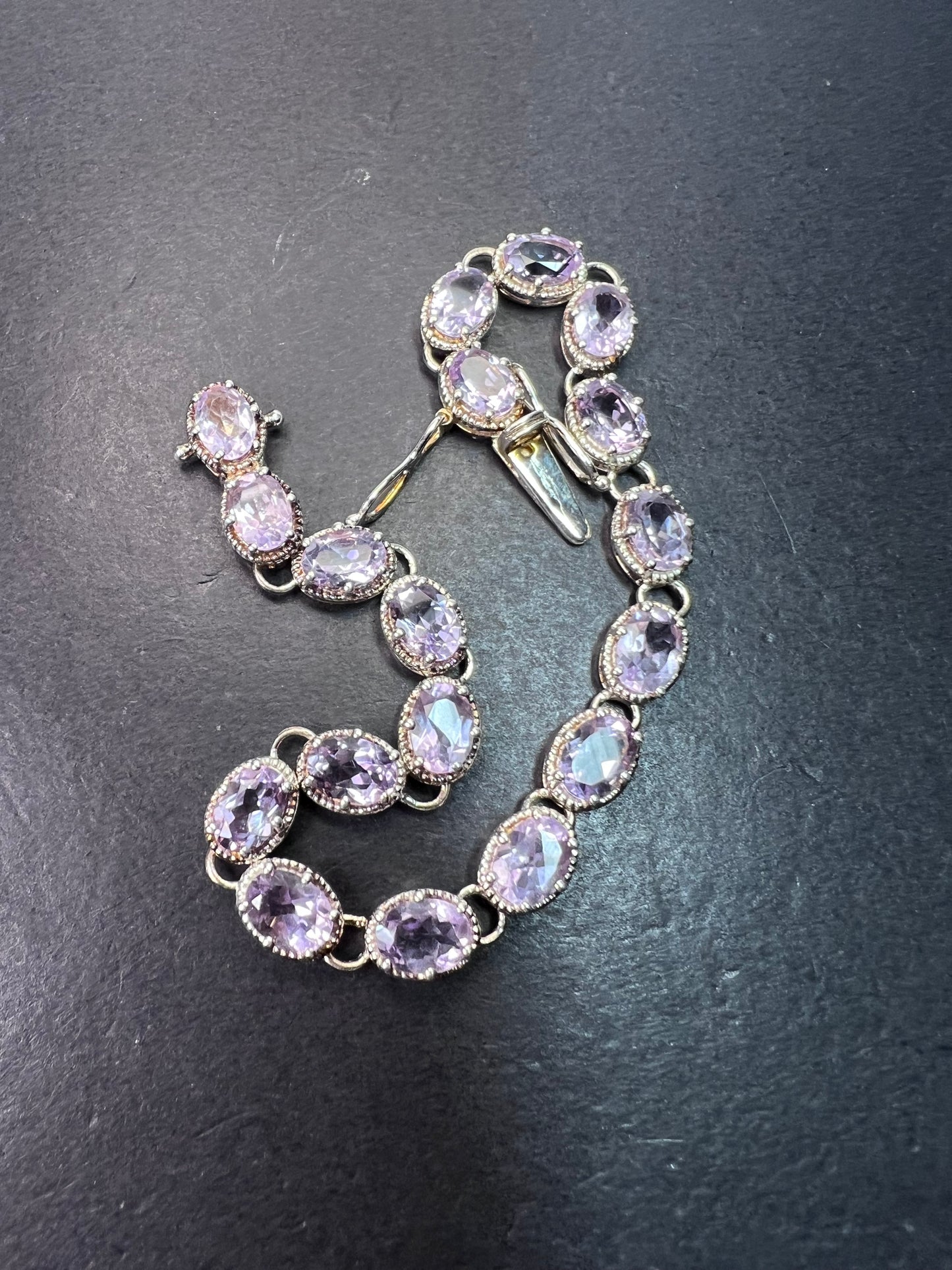 Rose de France amethyst sterling silver bracelet