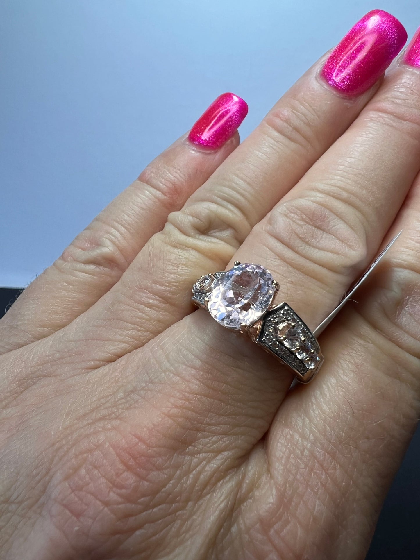 Pink Kunzite 18k Rose Gold Over Sterling Silver Ring 4.92ctw size 9